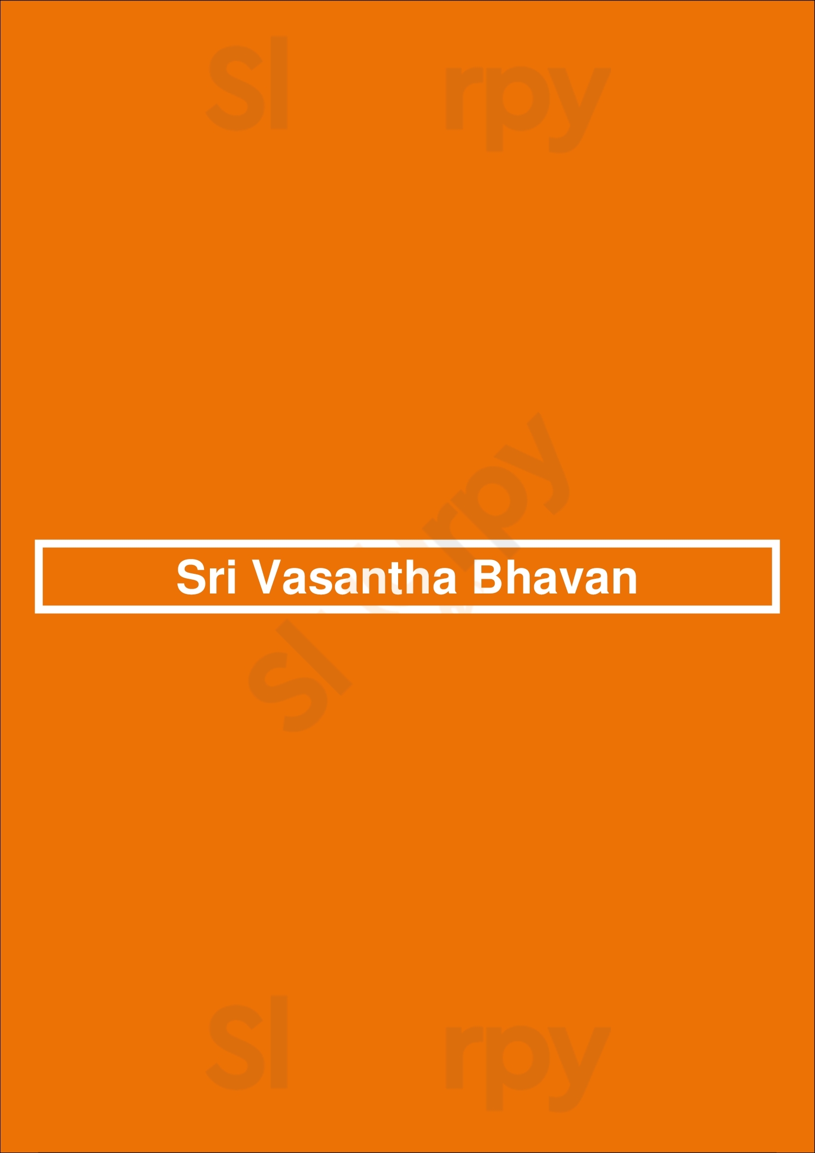 Sri Vasantha Bhavan Dublin Menu - 1