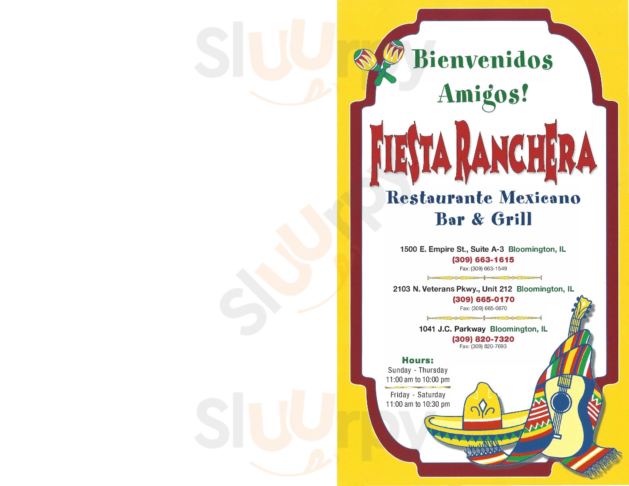 Main Menu - Fiesta Ranchera Mexican Restaurant