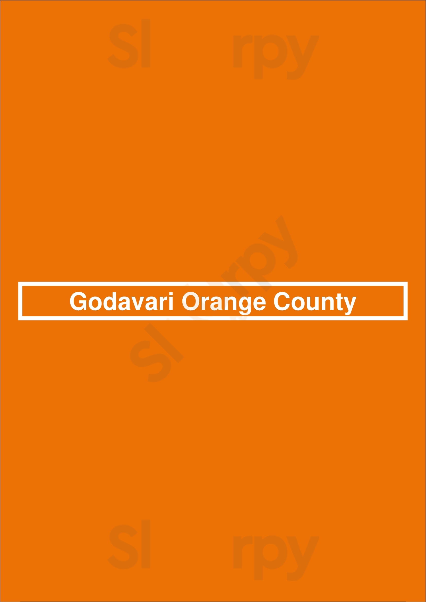 Godavari Orange County Lake Forest Menu - 1