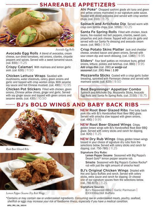 Bj's Restaurant San Rafael Menu - 1