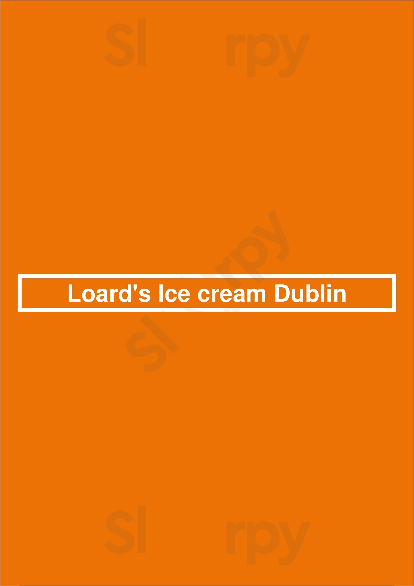 Loard's Ice Cream Dublin Dublin Menu - 1