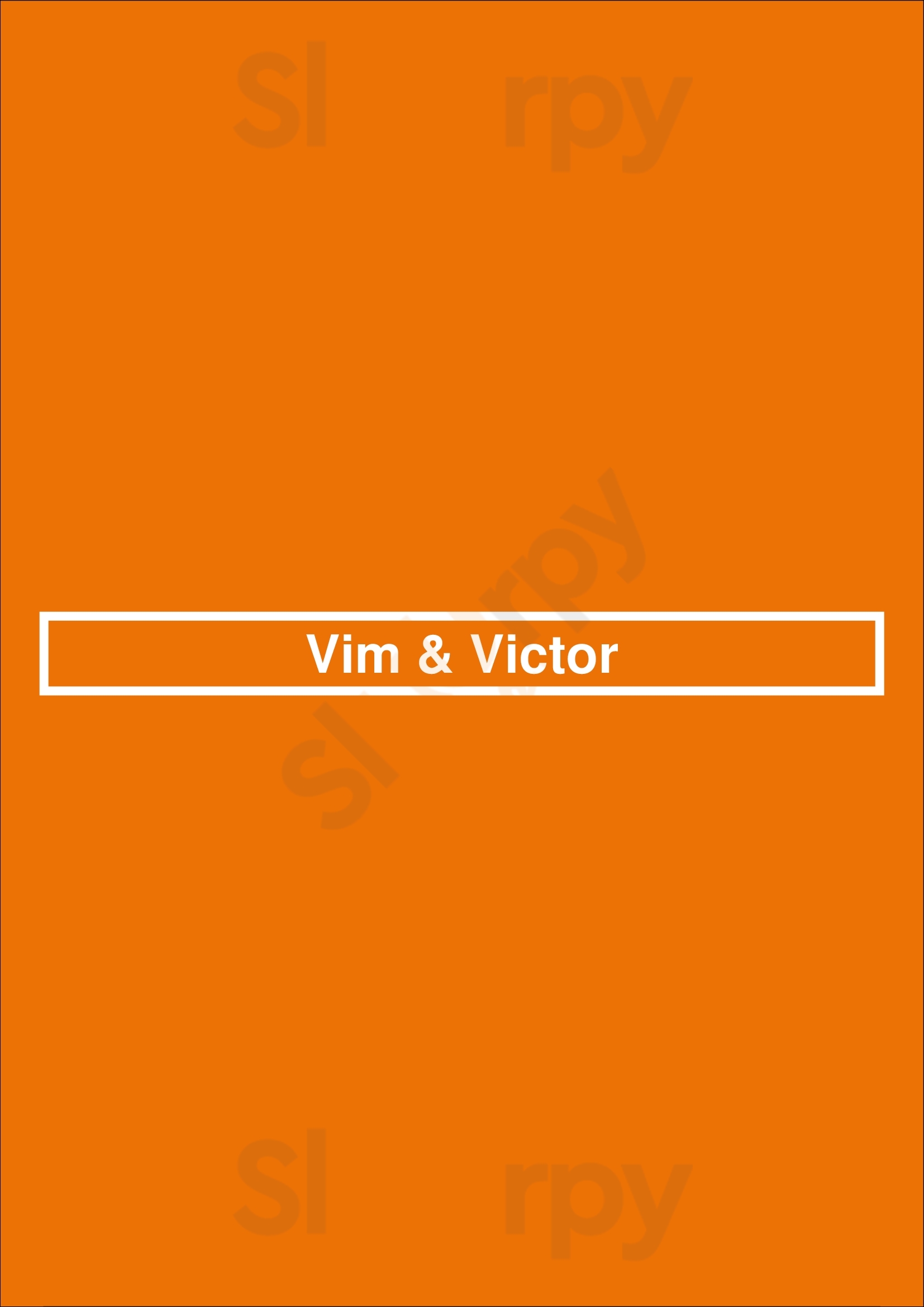 Vim & Victor Springfield Menu - 1