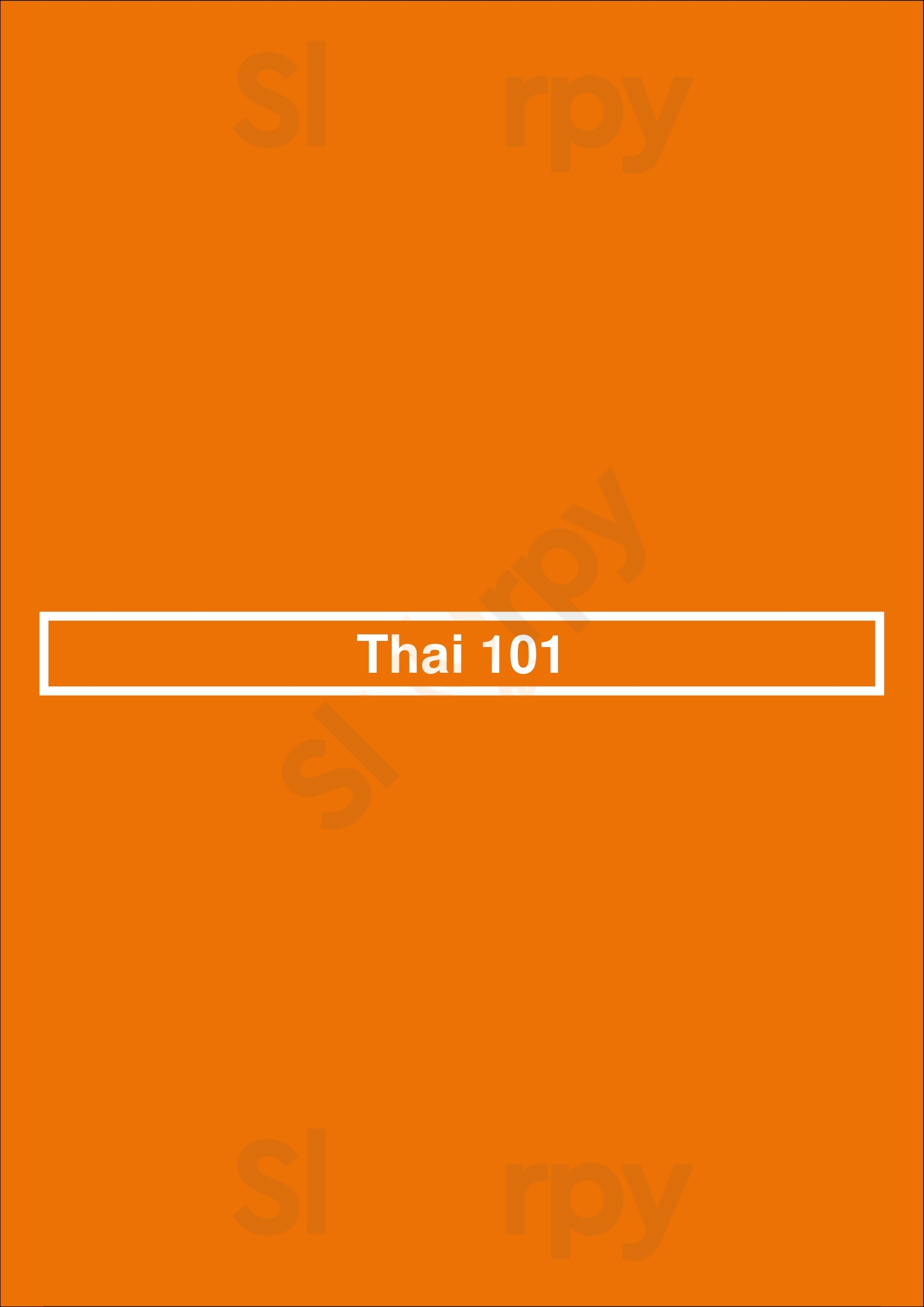 Thai 101 Bayside Menu - 1