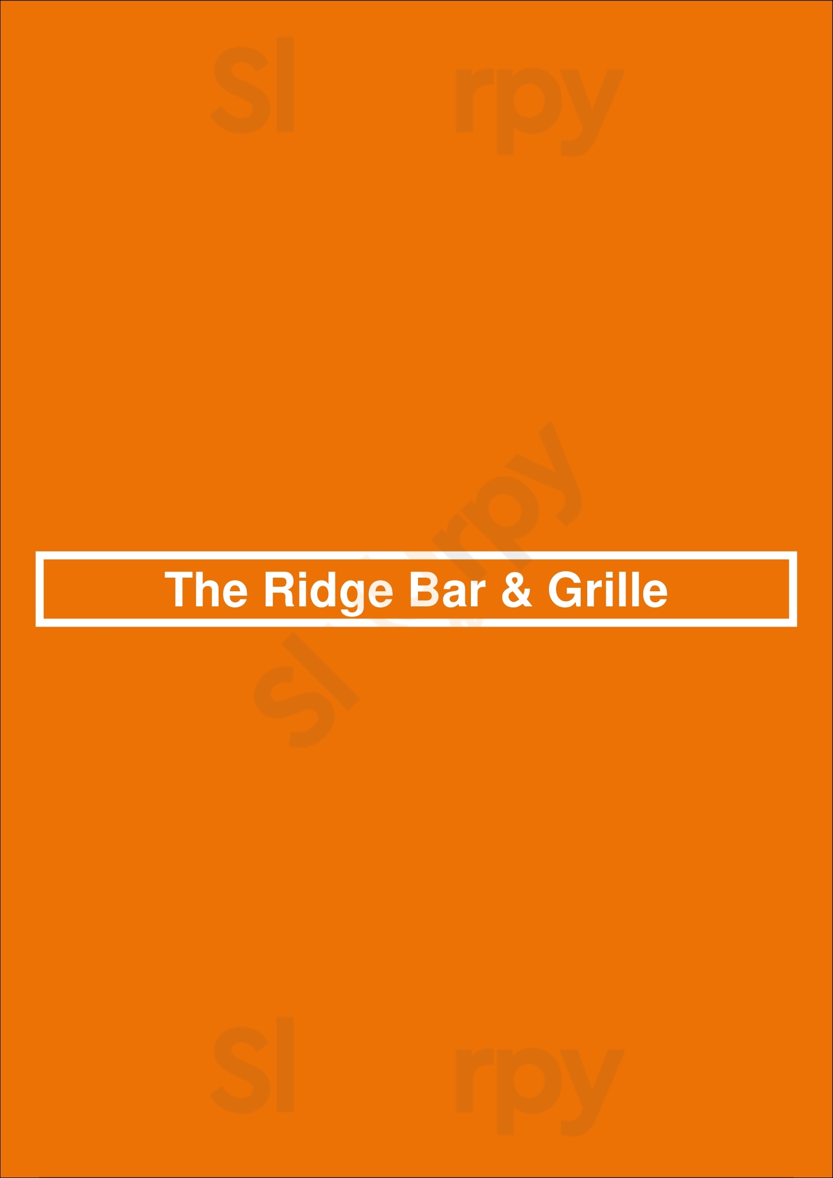 Main Menu - The Ridge Bar & Grill