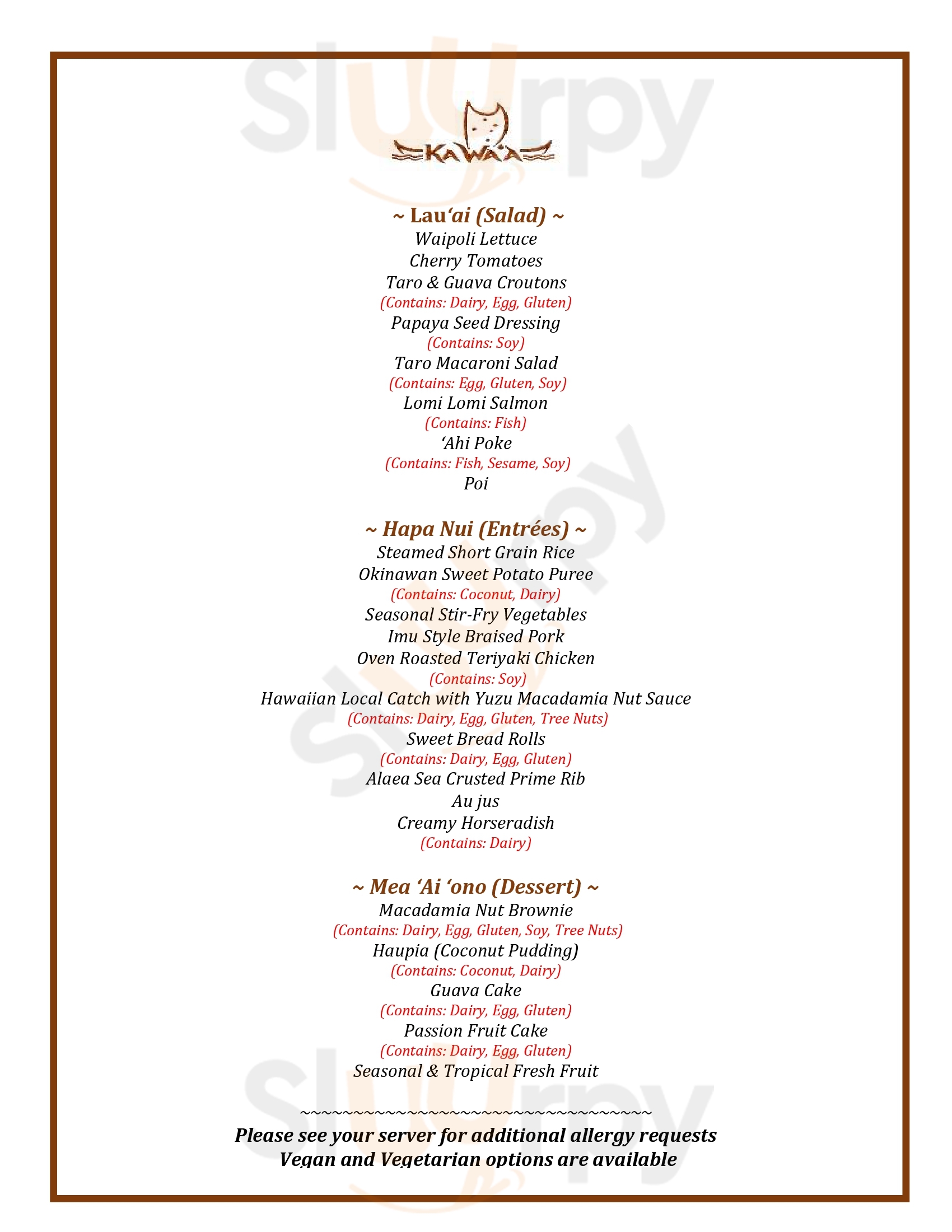 Main Menu - Papalua Shave Ice