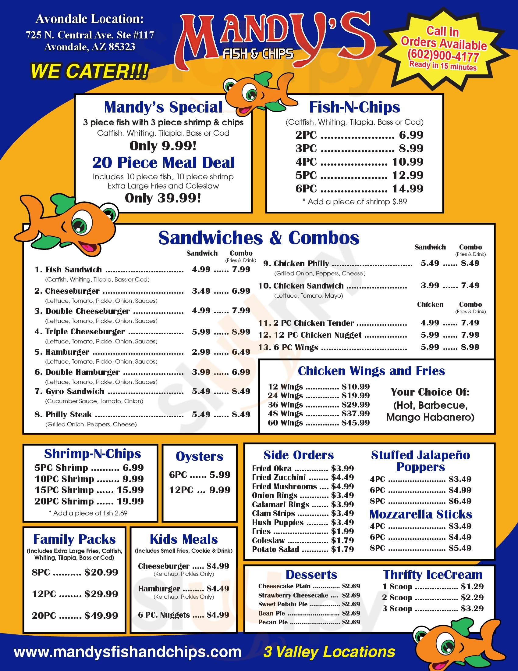 Mandy's Fish & Chips Avondale Menu - 1