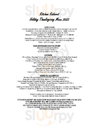 Kitchen Kabaret menu