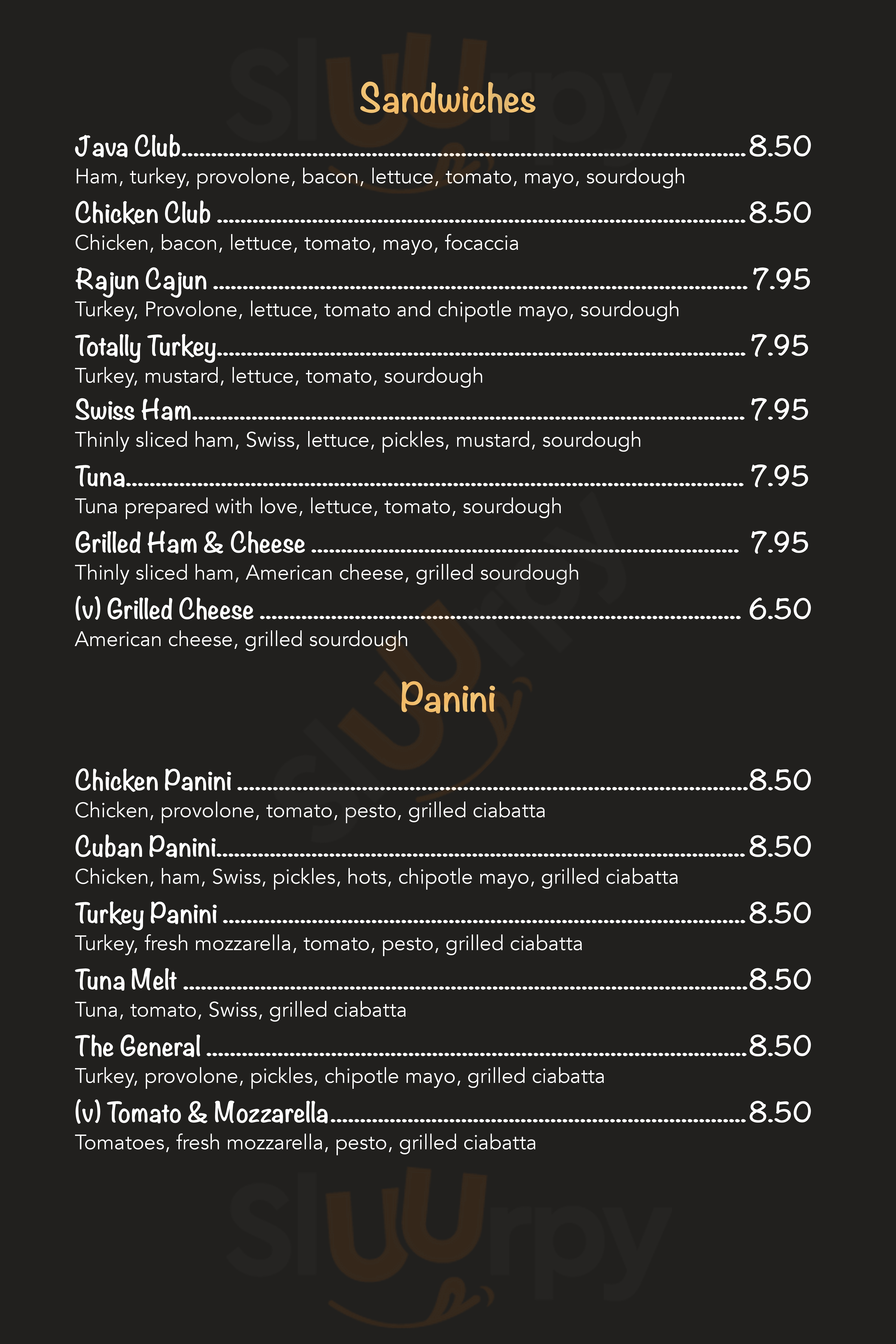 Main Menu - Java Works