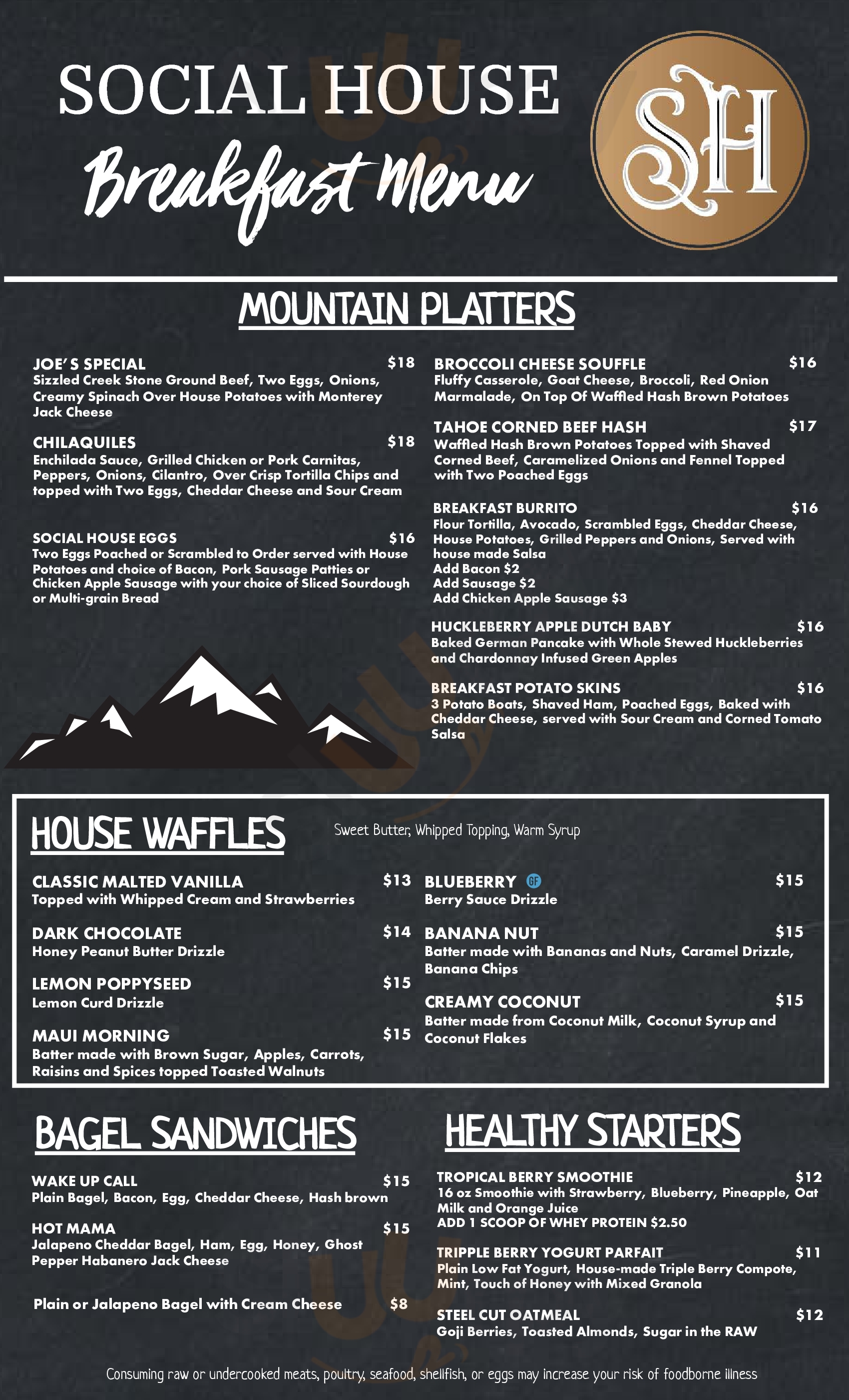 Social House Craft Sandwiches South Lake Tahoe Menu - 1