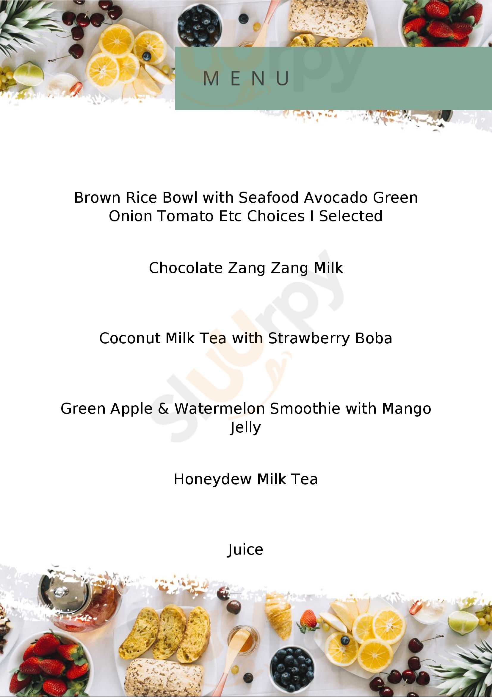 Taichi Tea Mount Pleasant Menu - 1