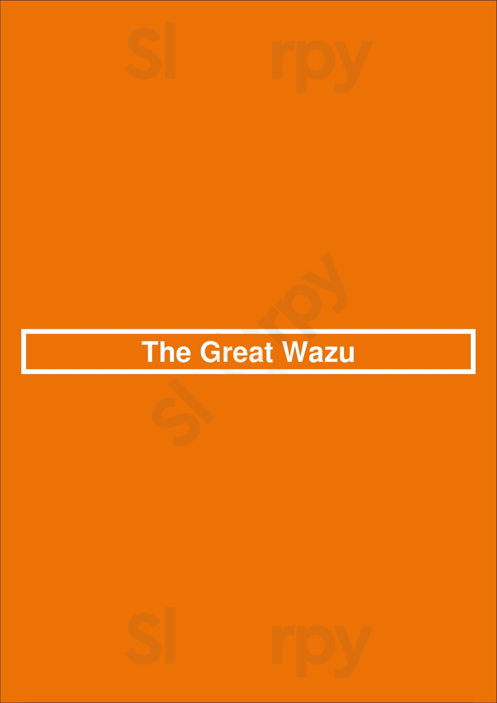 The Great Wazu Parsippany Menu - 1
