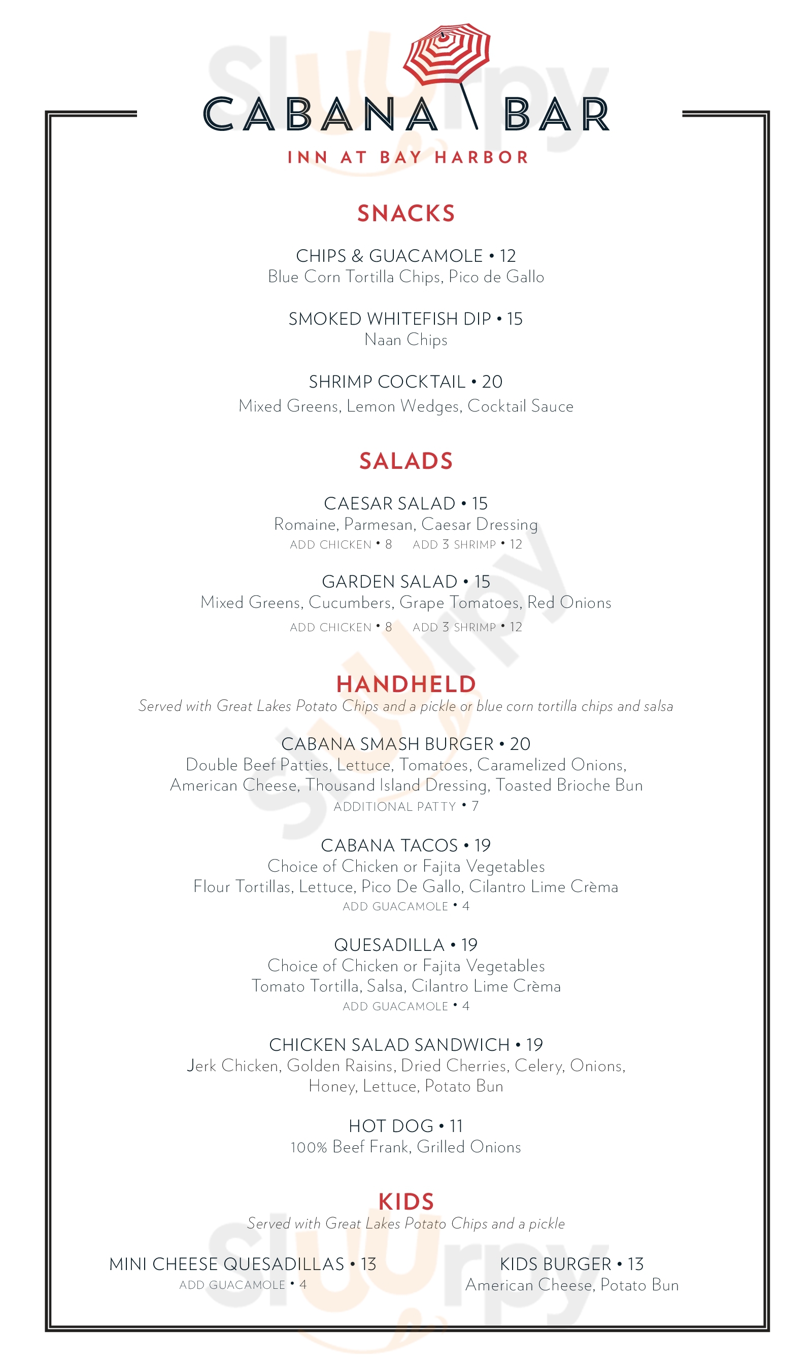 Main Menu - The Sagamore Room