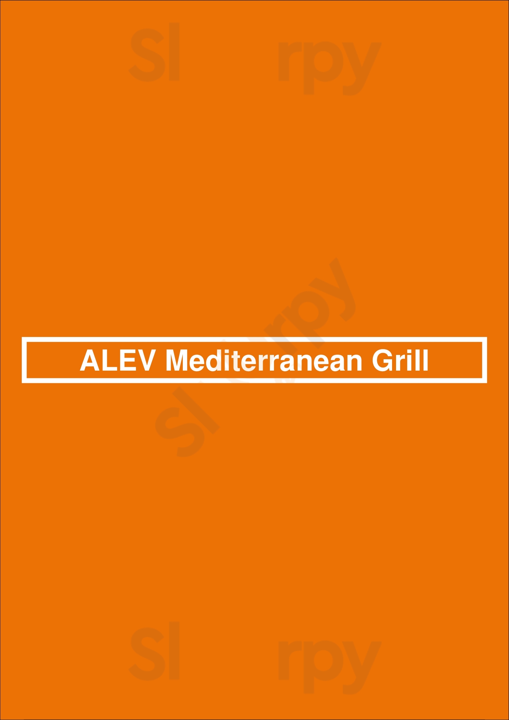 Alev Mediterranean Grill Rockaway Menu - 1