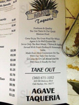 Agave Taqueria, Oak Harbor