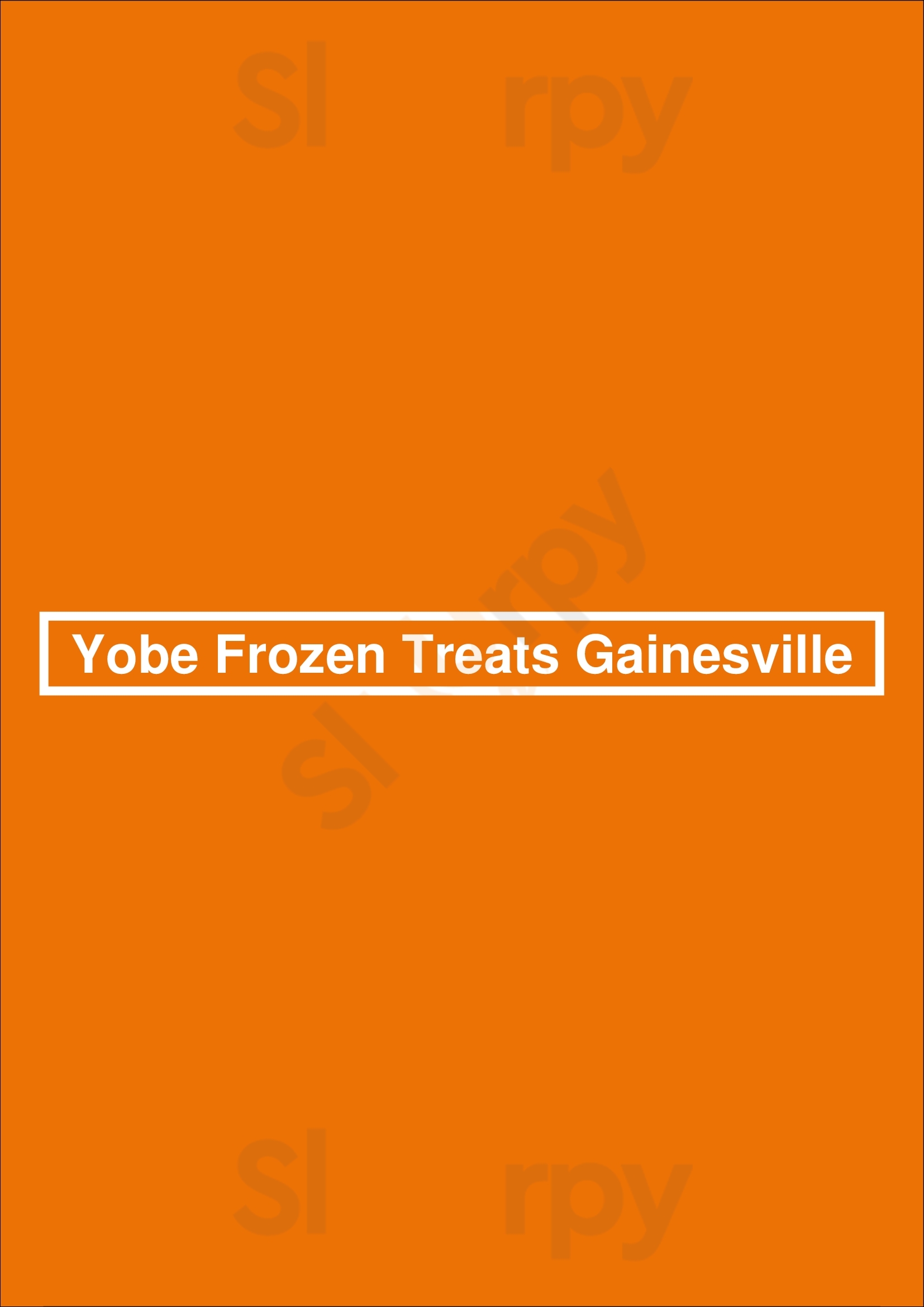 Yobe Frozen Treats Gainesville Gainesville Menu - 1