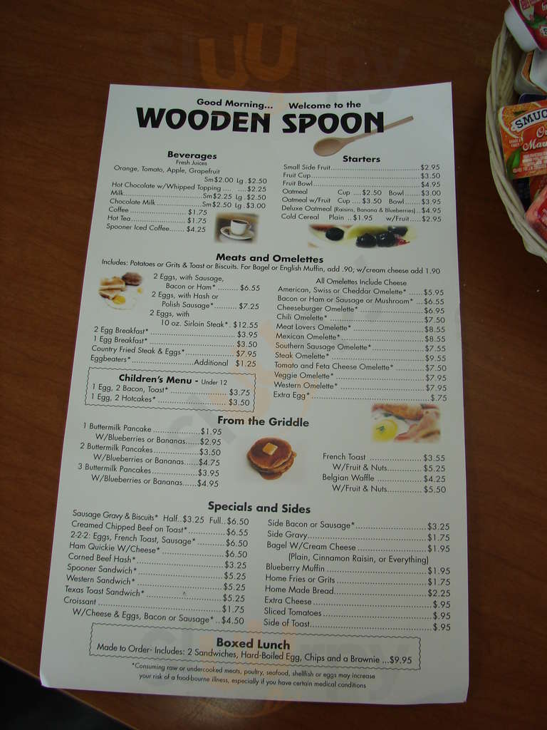 Wooden Spoon Marathon Menu - 1