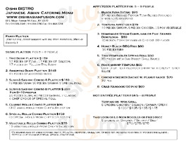 Oishii Bistro menu