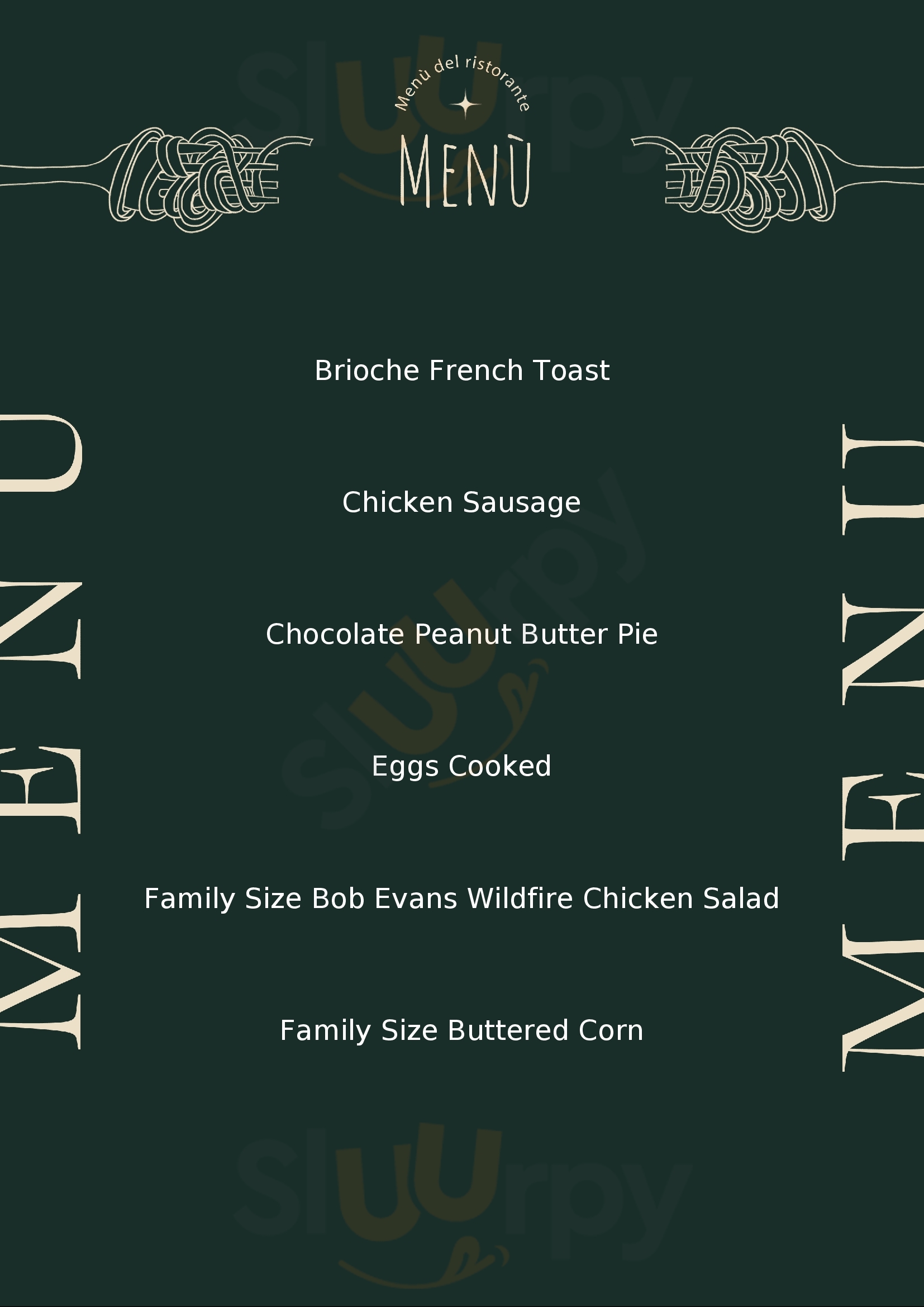 Menu Fuudies - Bob Evans