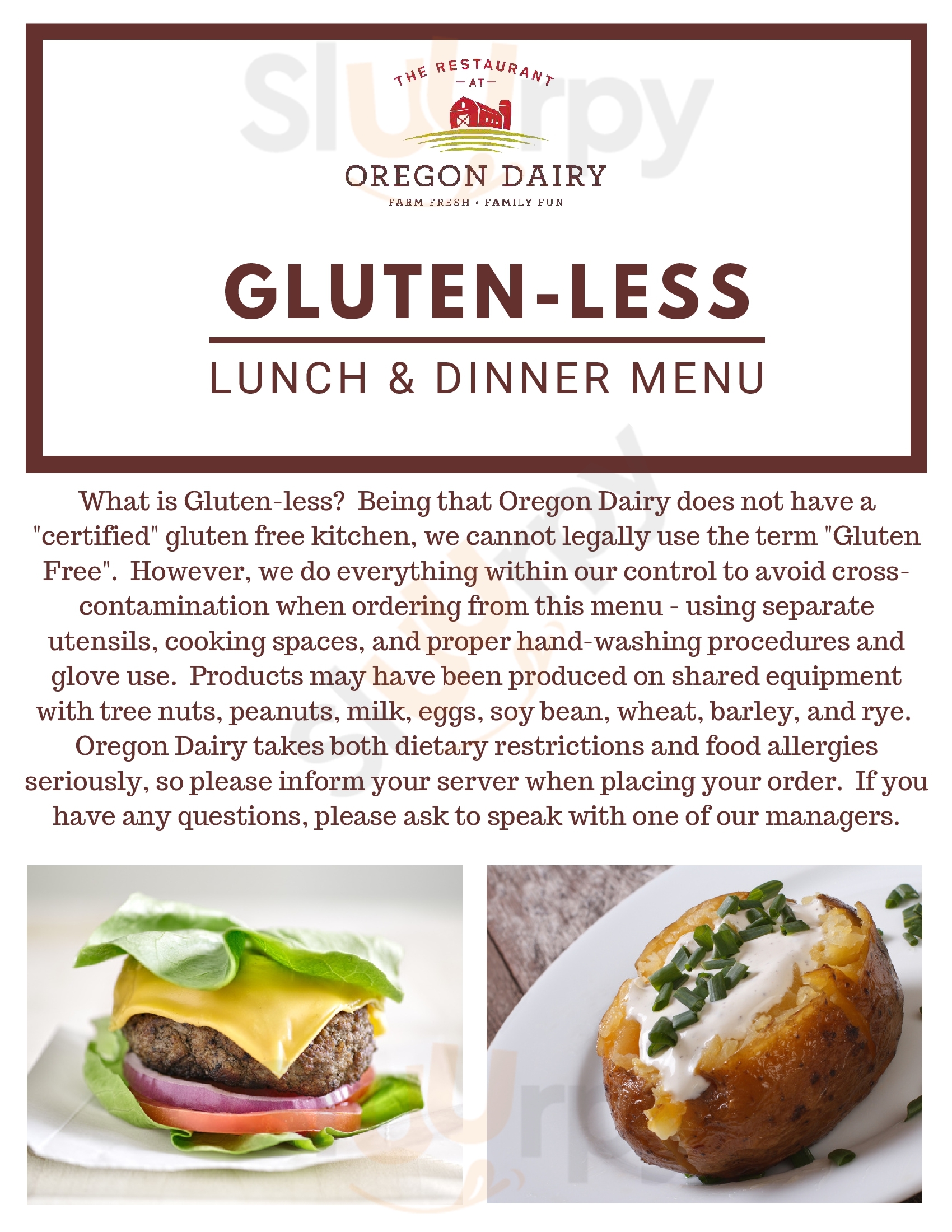 Main Menu - The Restaurant At Oregon Dairy