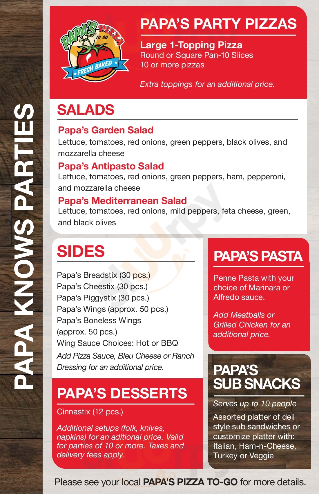 Papa's Pizza To Go Richmond Hill Richmond Hill Menu - 1