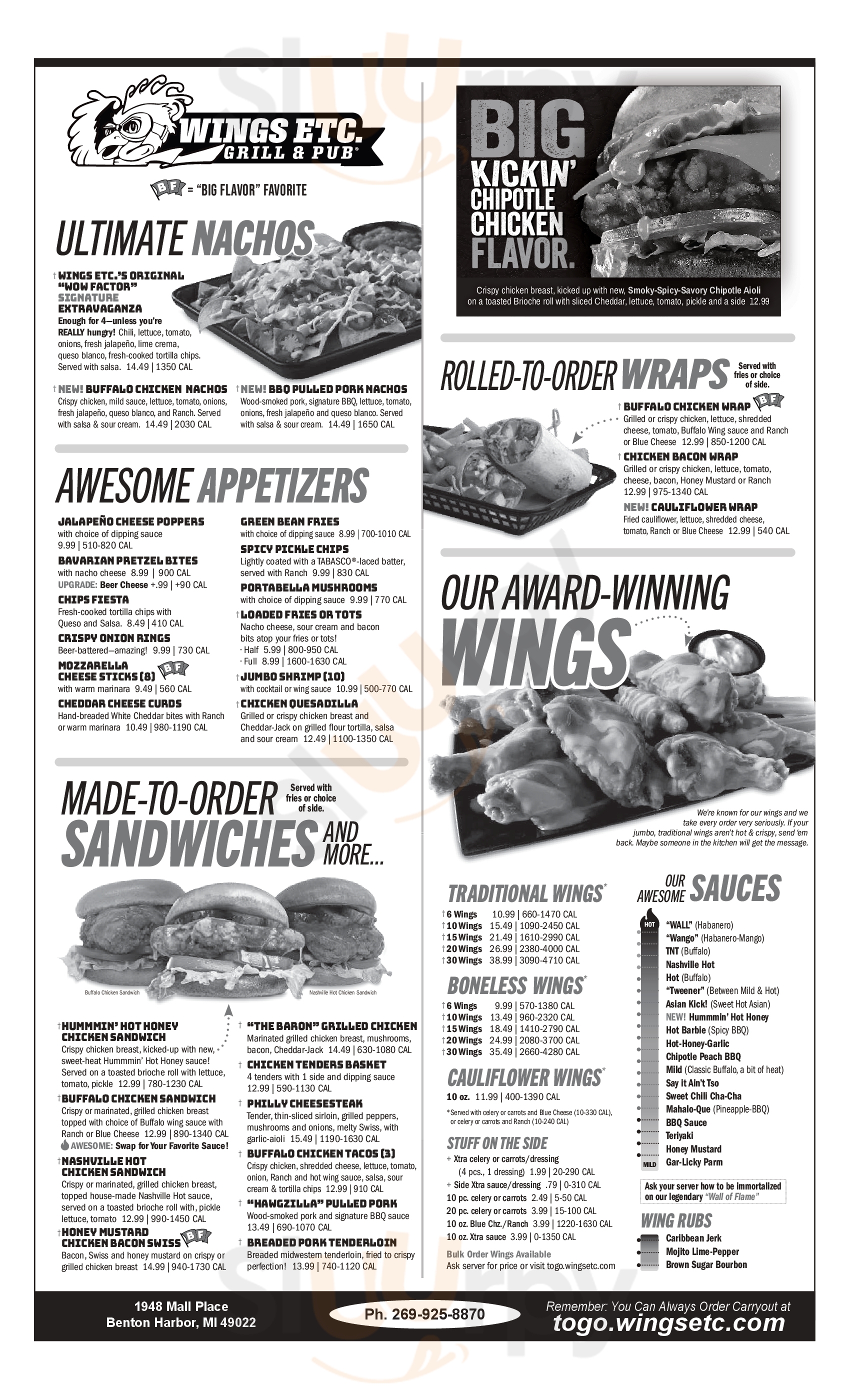 Wings Etc. Benton Harbor Menu - 1