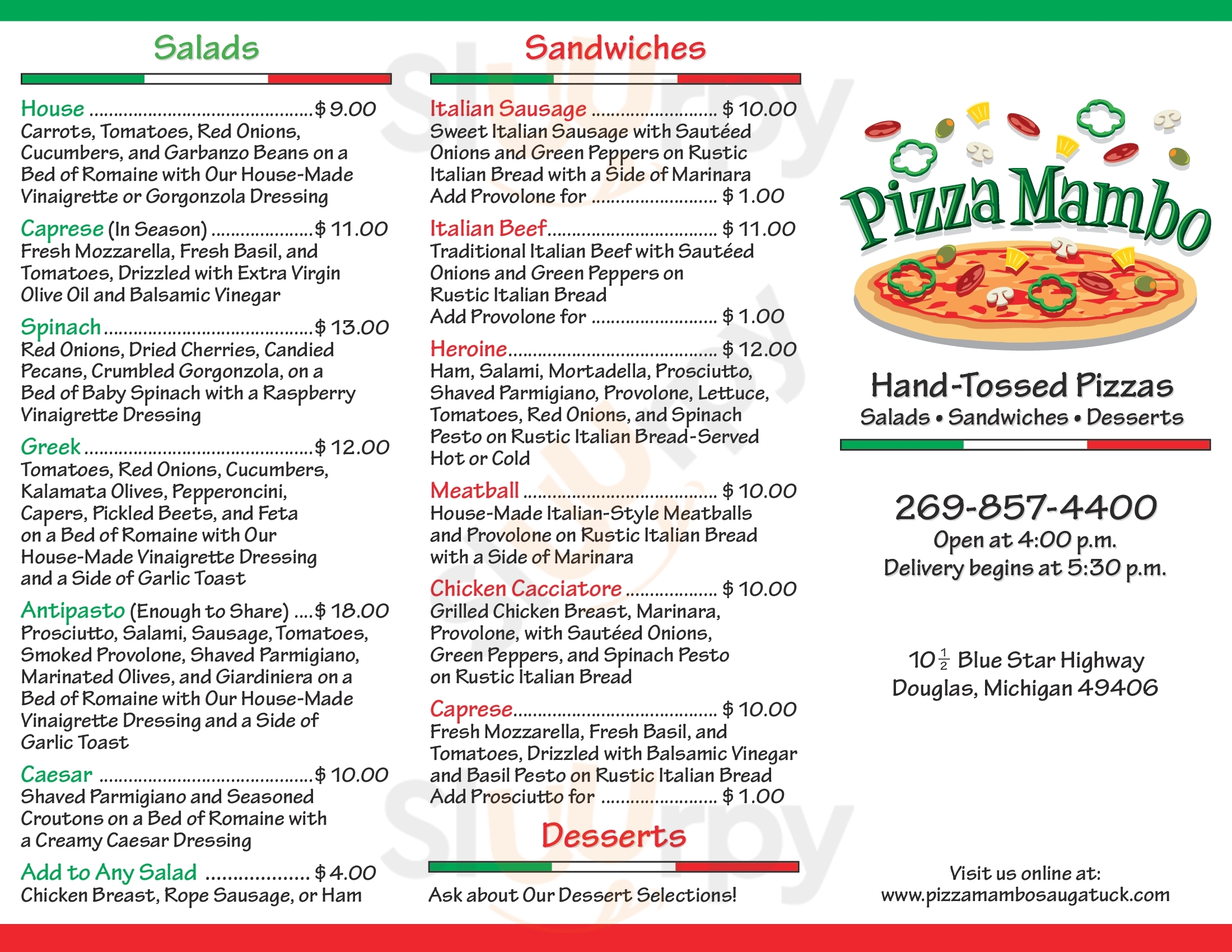 Pizza Mambo Saugatuck Menu - 1