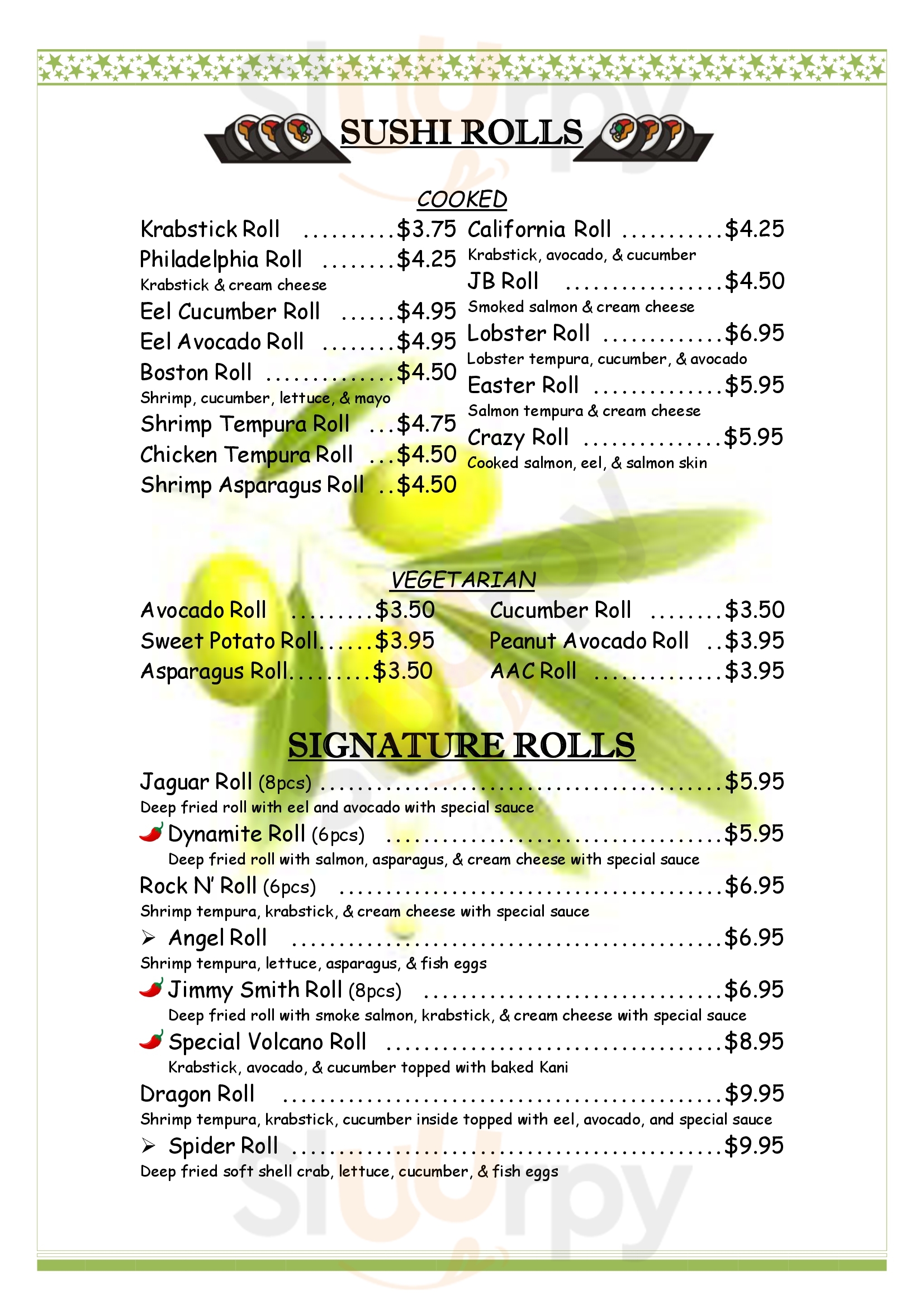 Saigon Tokyo St. Marys Menu - 1