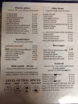 Daddy's The Place For Ribs menu
