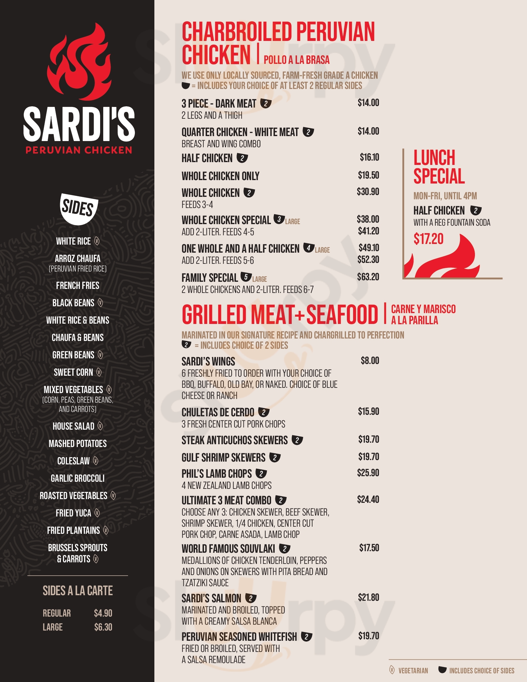 Sardi's Pollo A La Brasa Express Olney Menu - 1