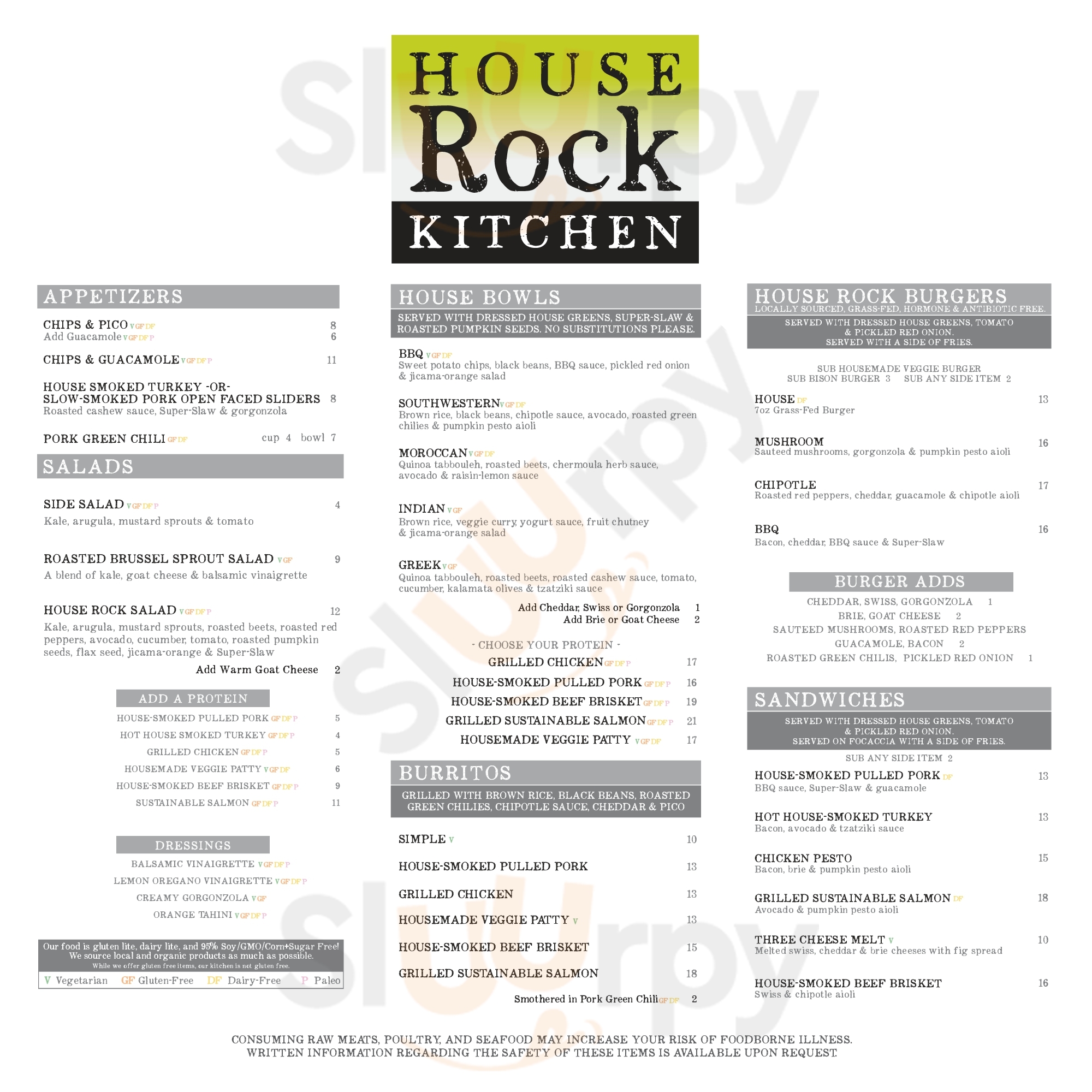 House Rock Kitchen Buena Vista Menu - 1