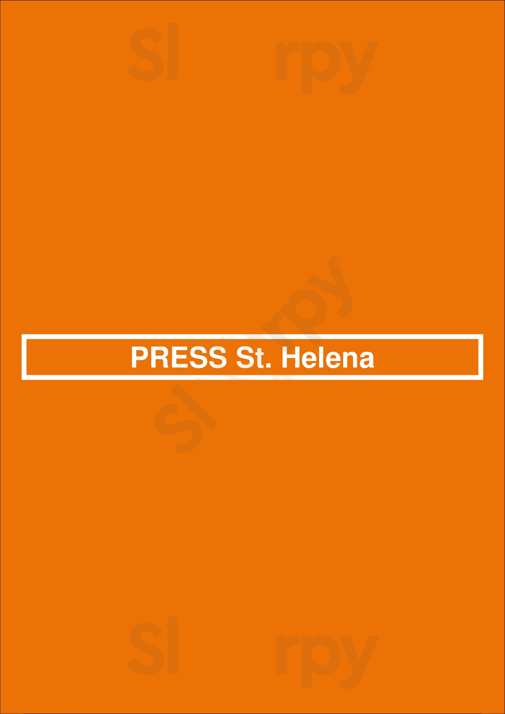 Press Restaurant St. Helena Menu - 1