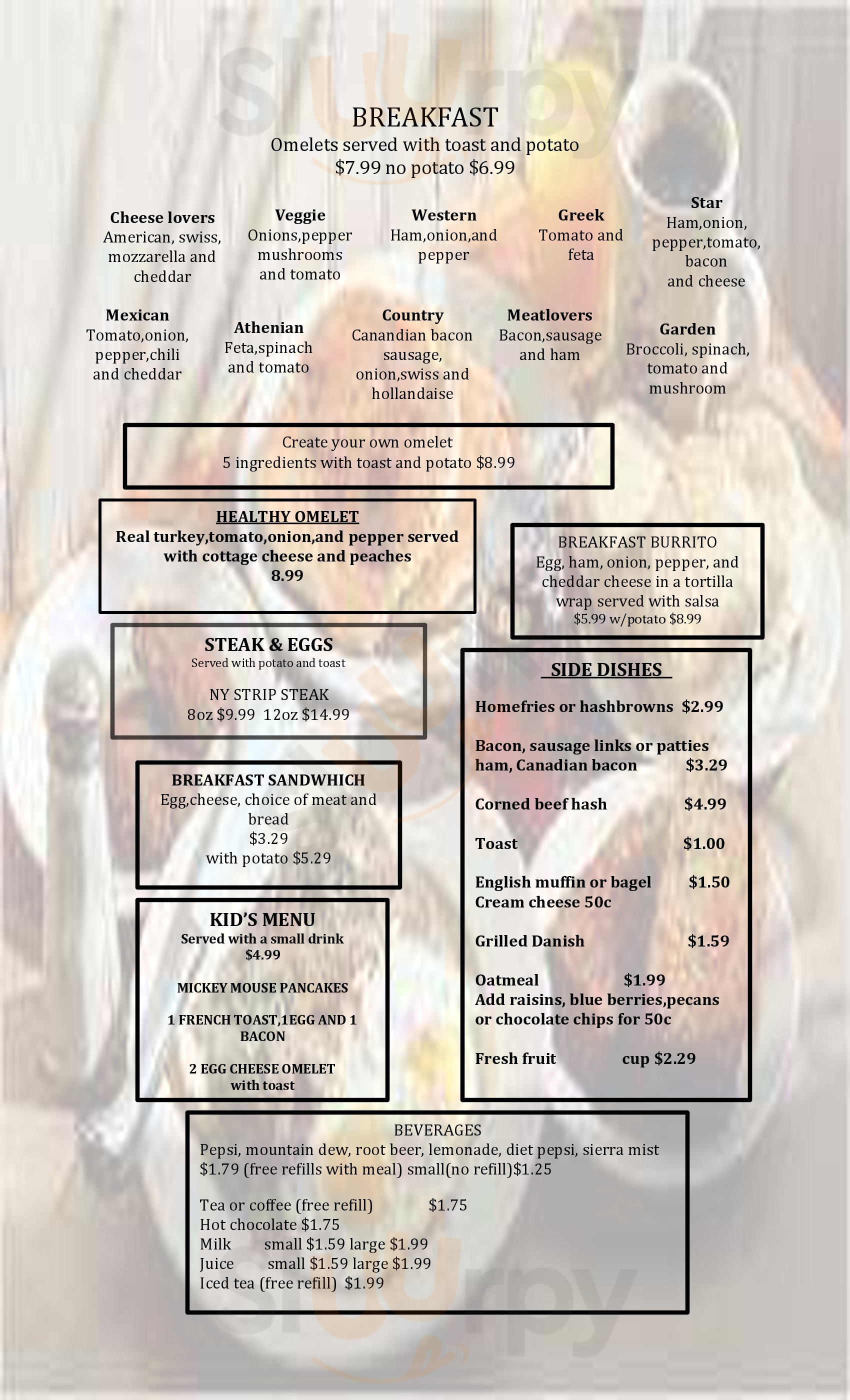 Main Menu - Star Diner