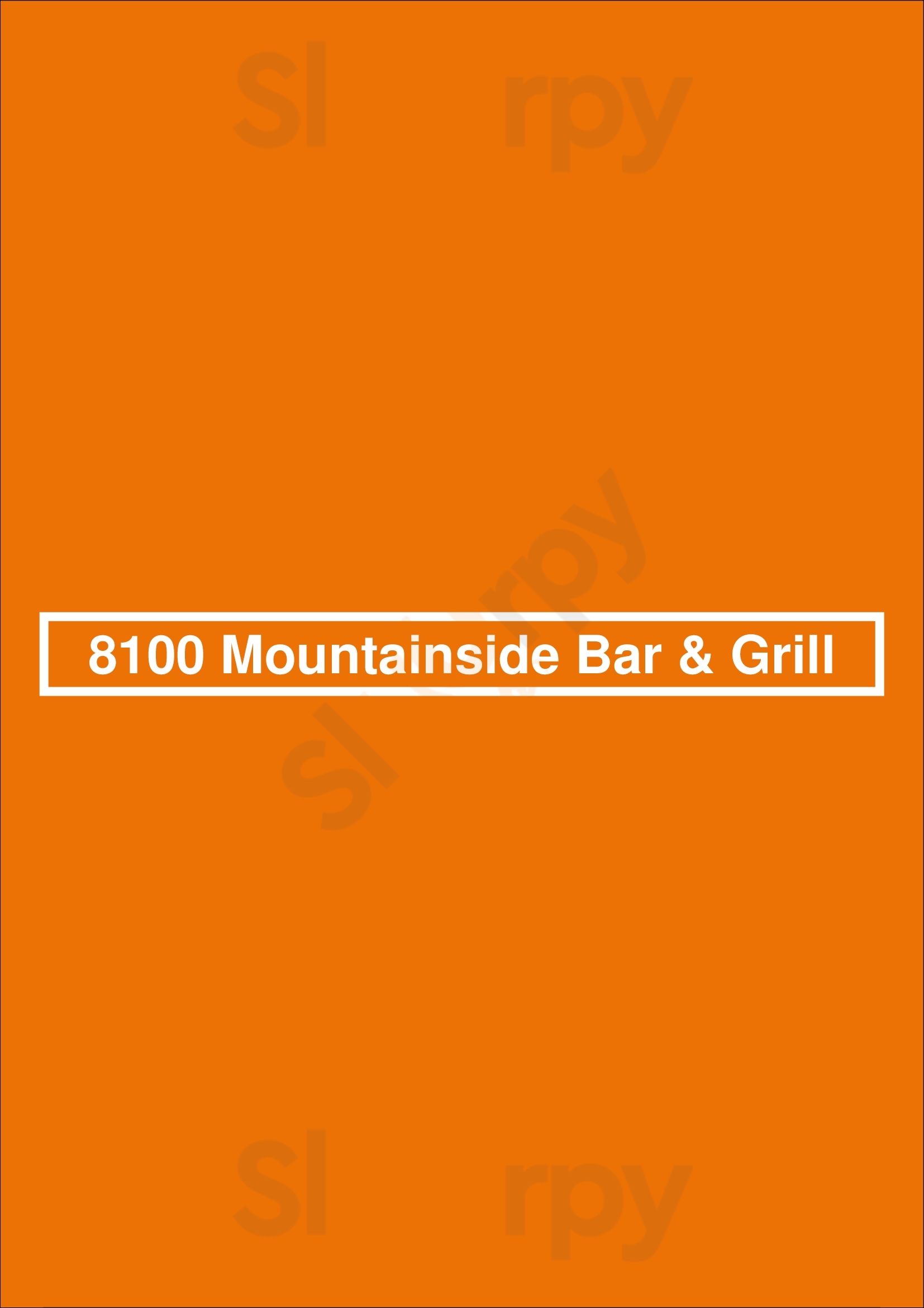 8100' Mountainside Bar & Grill Beaver Creek Menu - 1