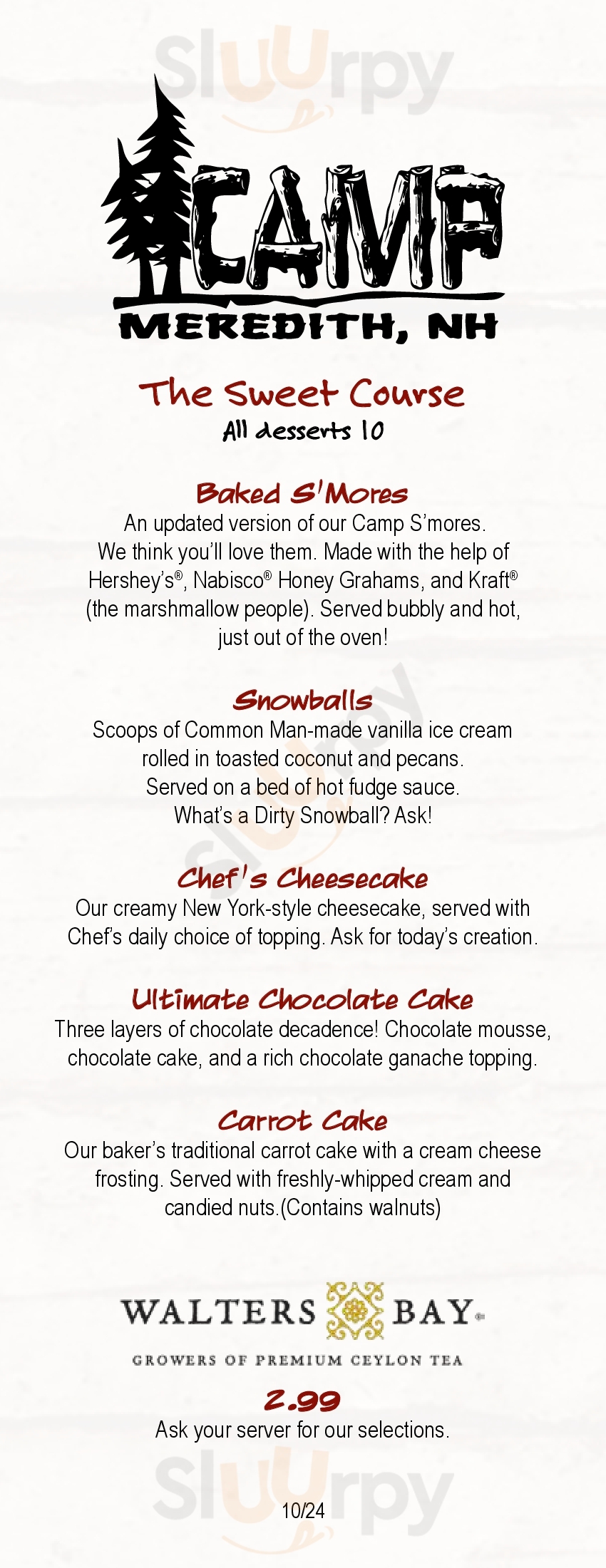 Main Menu - The Italian Farmhouse Restaurant