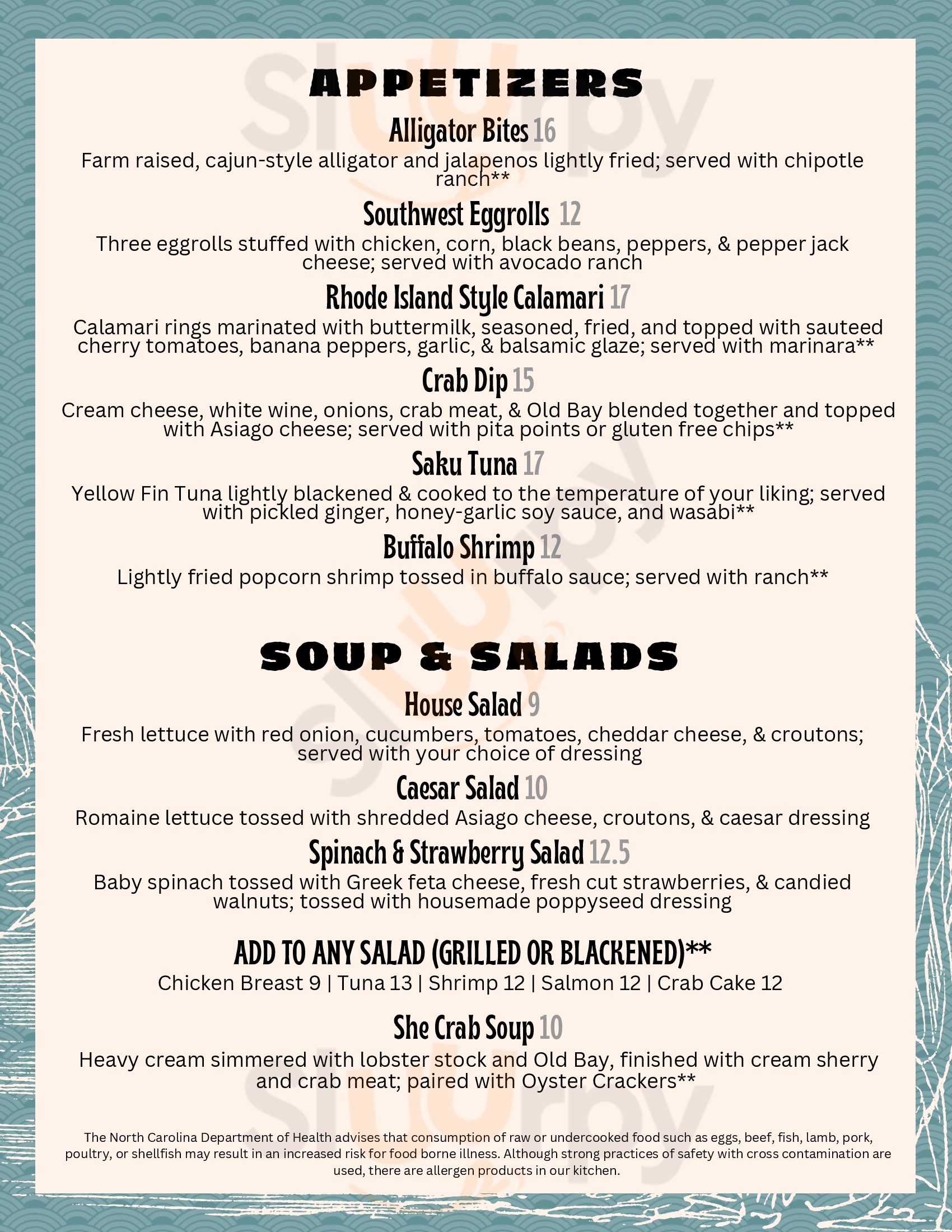 Saltwater Grill Swansboro Menu - 1