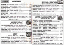 Hirano Japanese Kitchen menu