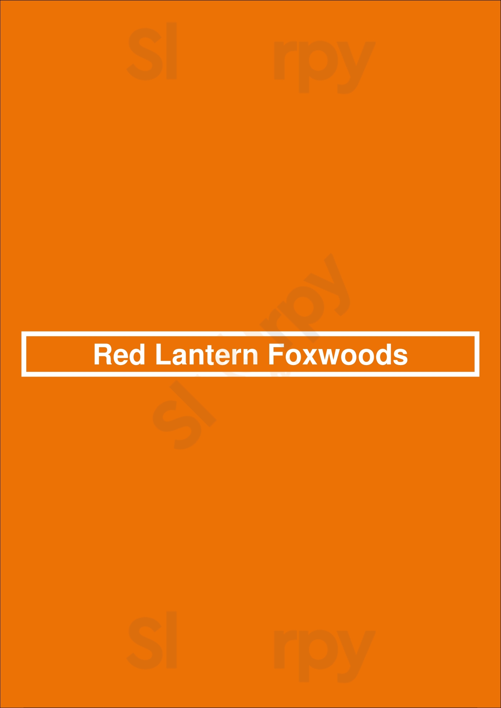 Red Lantern Foxwoods Mashantucket Menu - 1