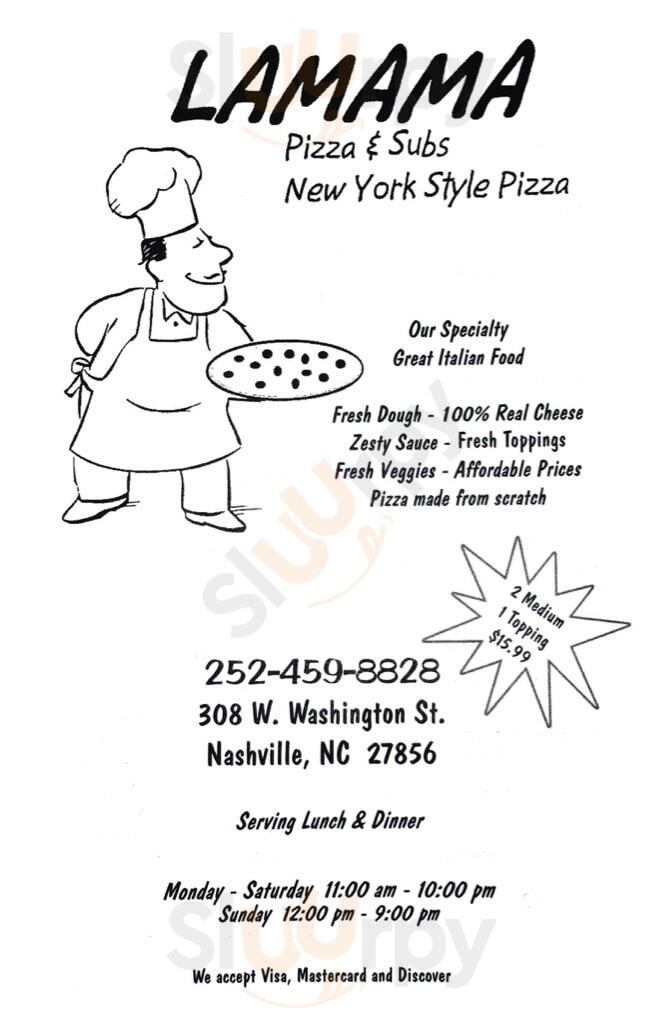 Lamama Pizza & Subs Nashville Menu - 1