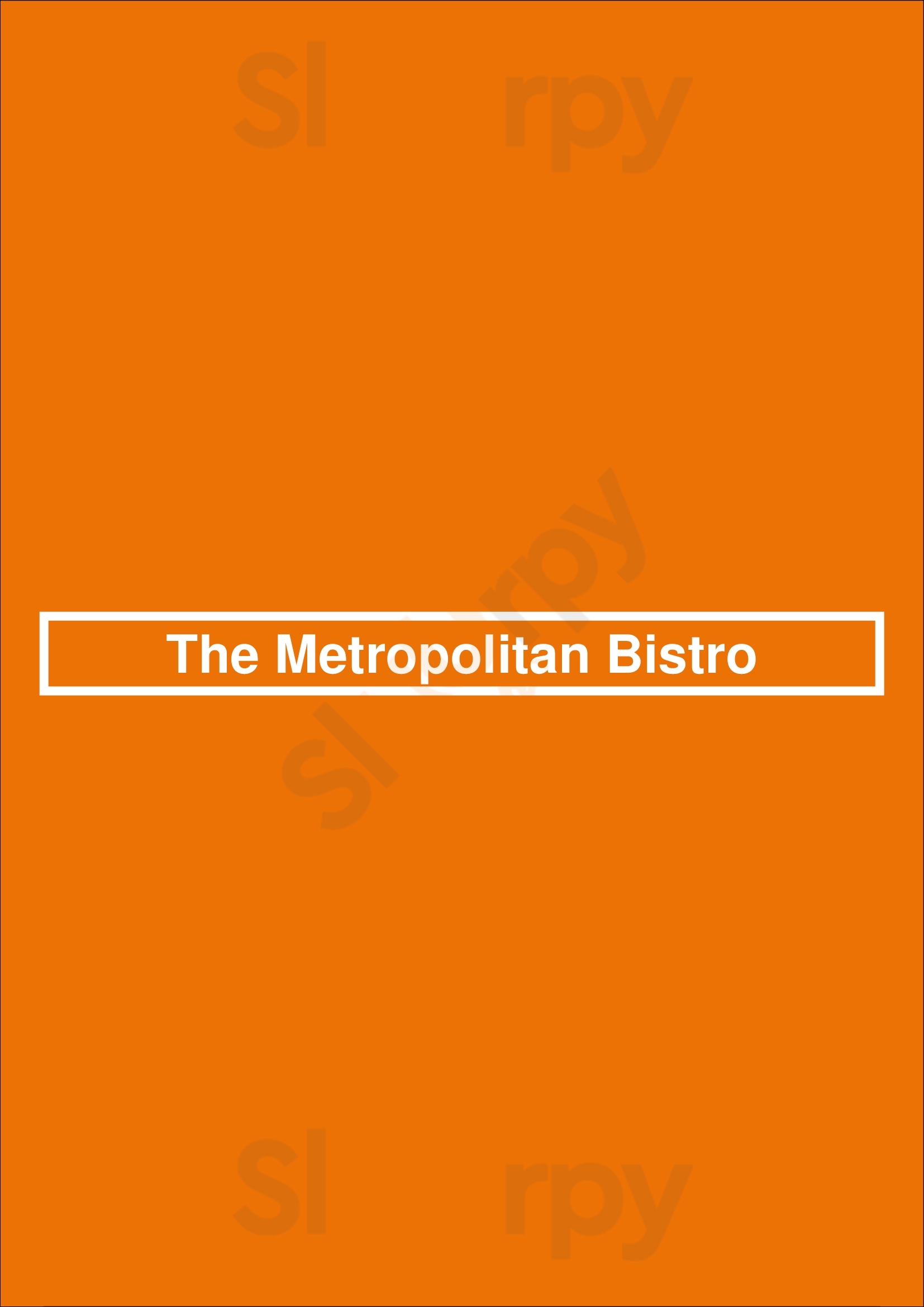 The Metropolitan Bistro Sea Cliff Menu - 1