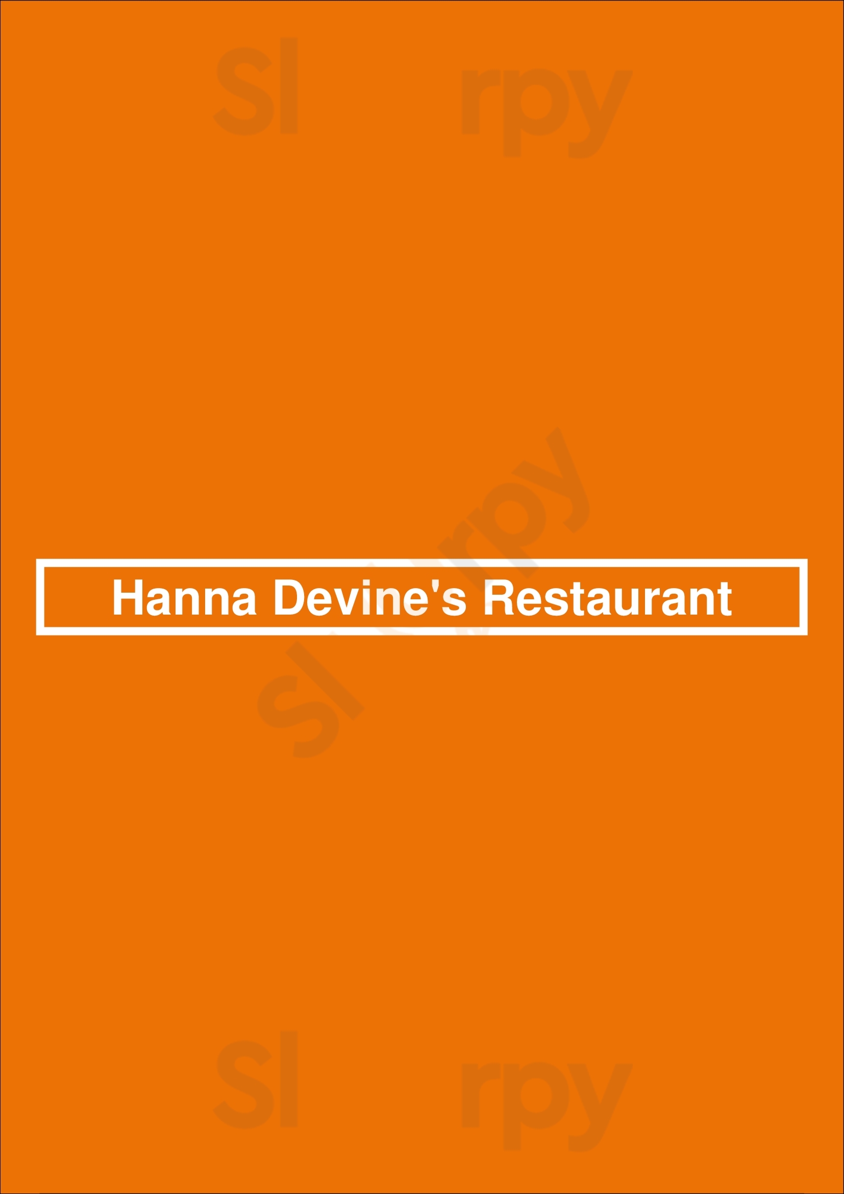 Hanna Devine's Restaurant Ware Menu - 1