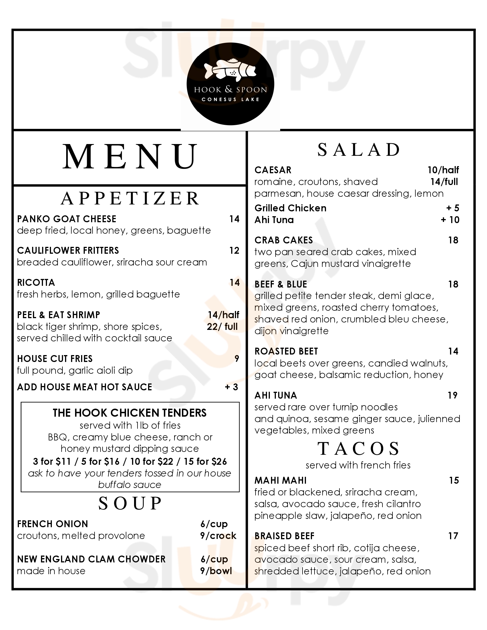 Hook And Spoon Lakeville Menu - 1