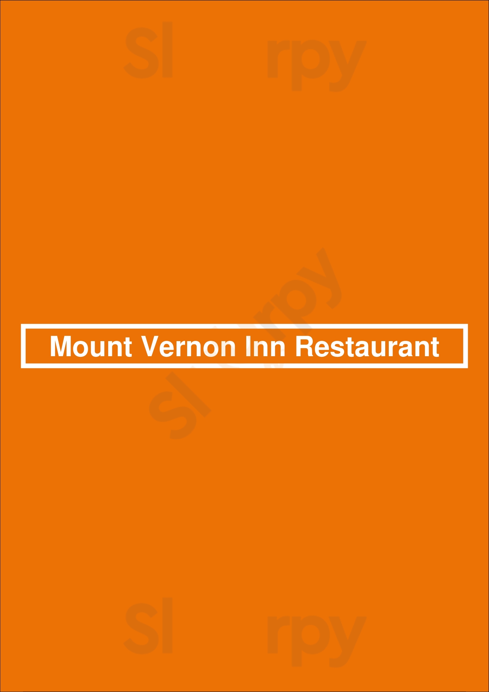 The Mount Vernon Inn Restaurant Mount Vernon Menu - 1