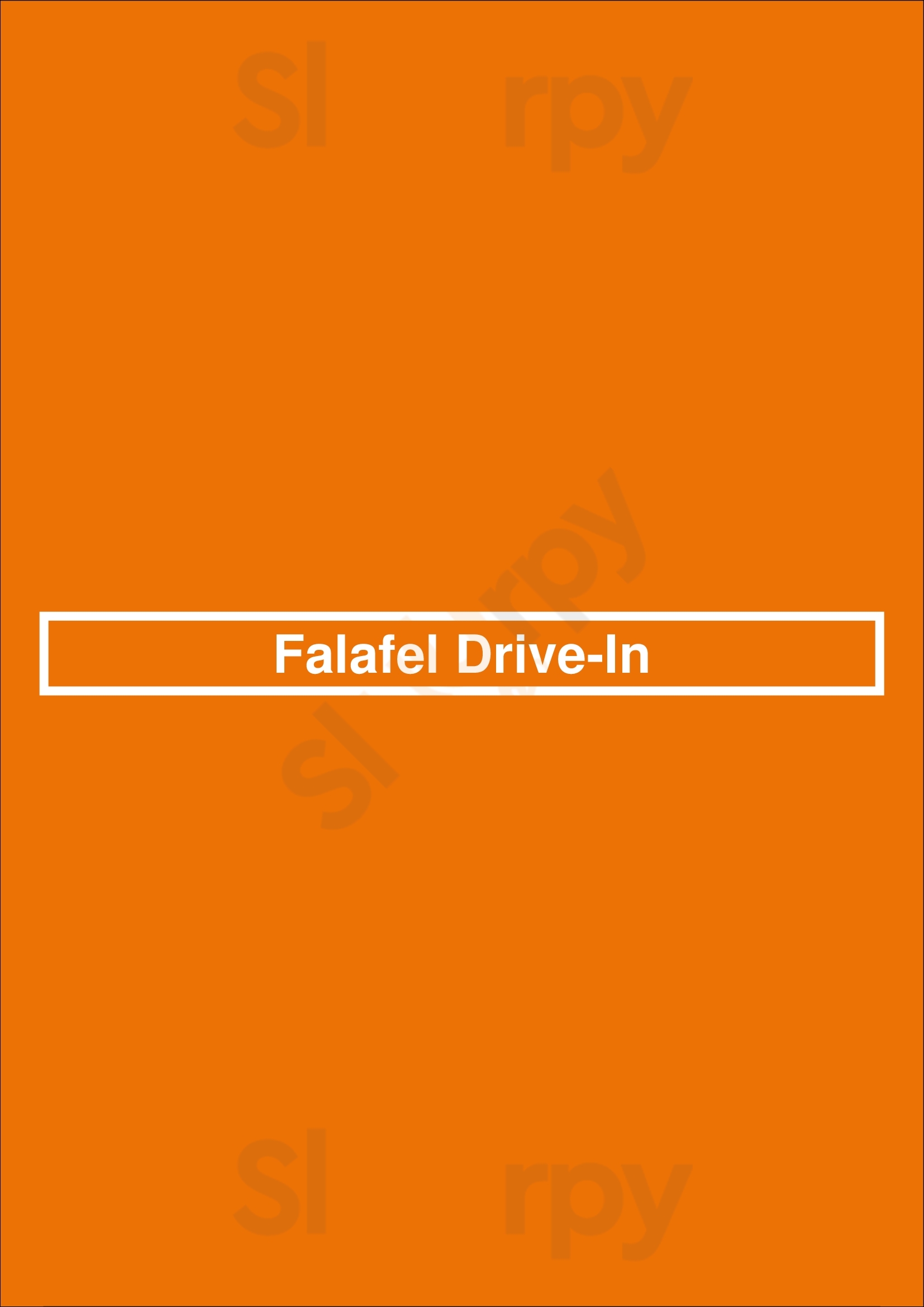 Falafel Drive In San Jose Menu - 1
