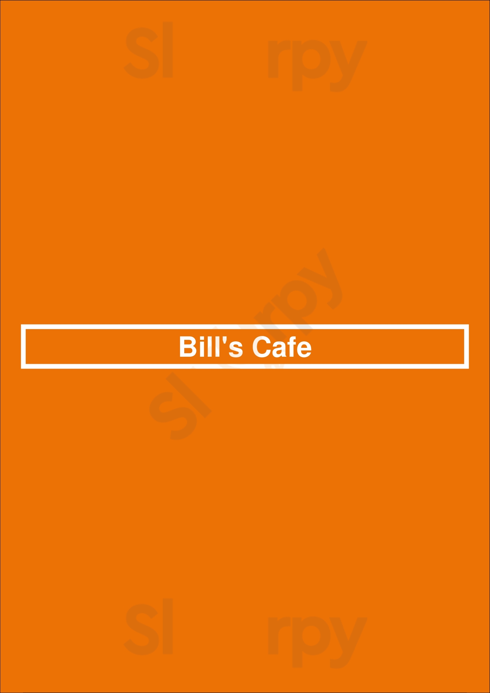 Bill's Cafe San Jose Menu - 1