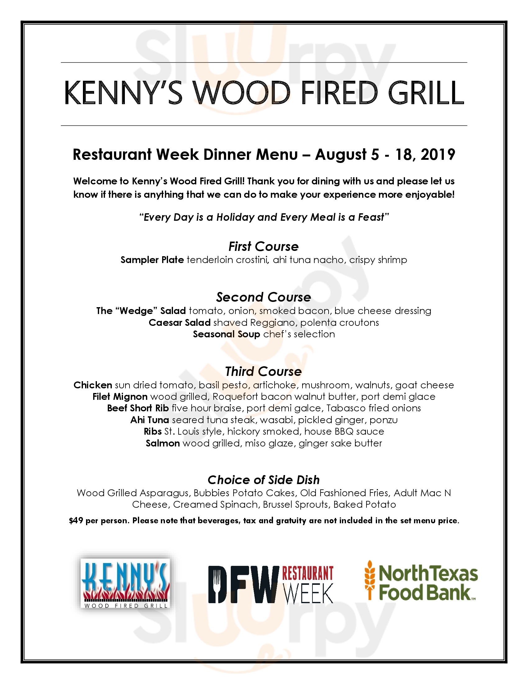 Kenny's Wood Fired Grill Dallas Menu - 1