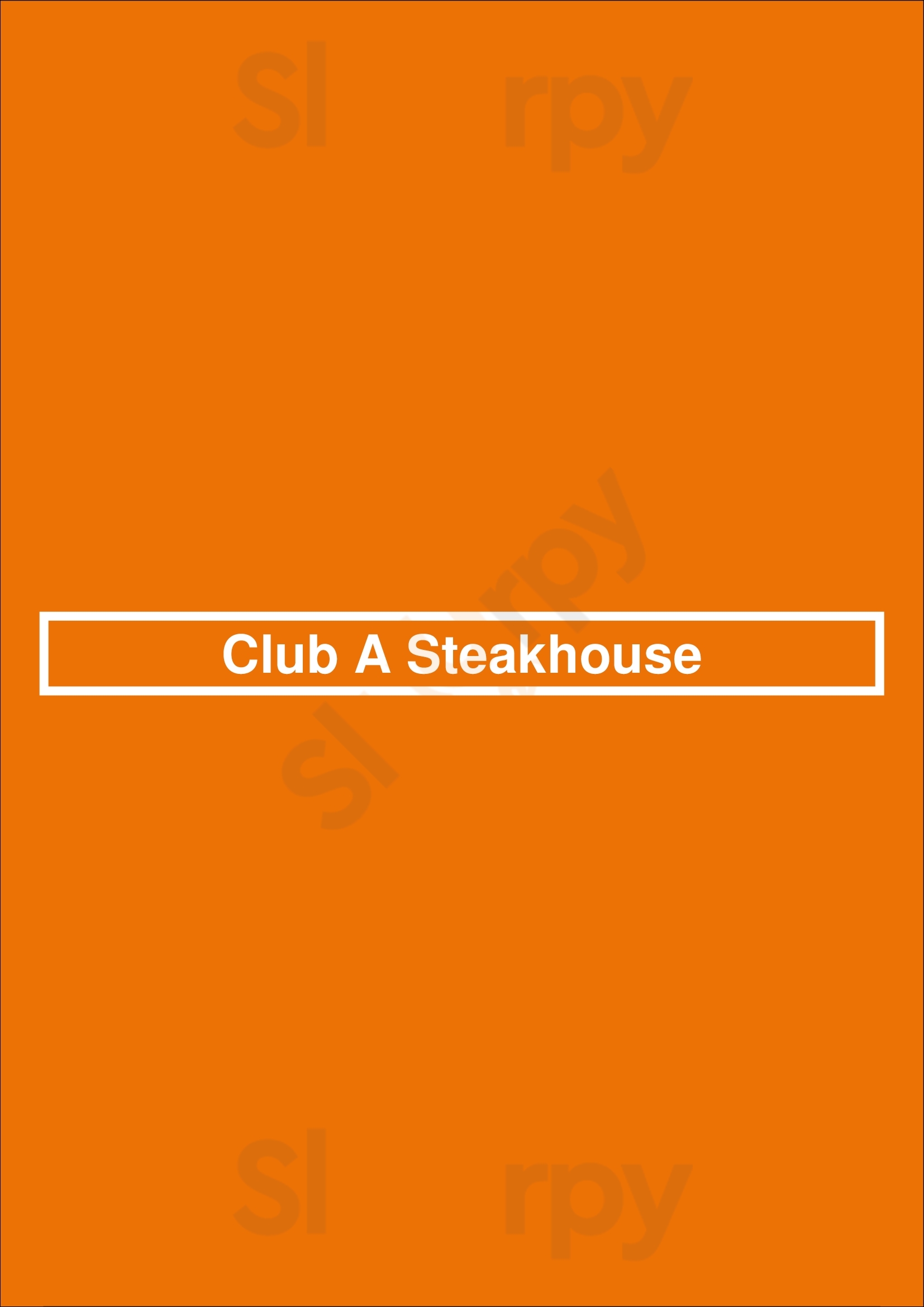 Club A Steakhouse New York City Menu - 1