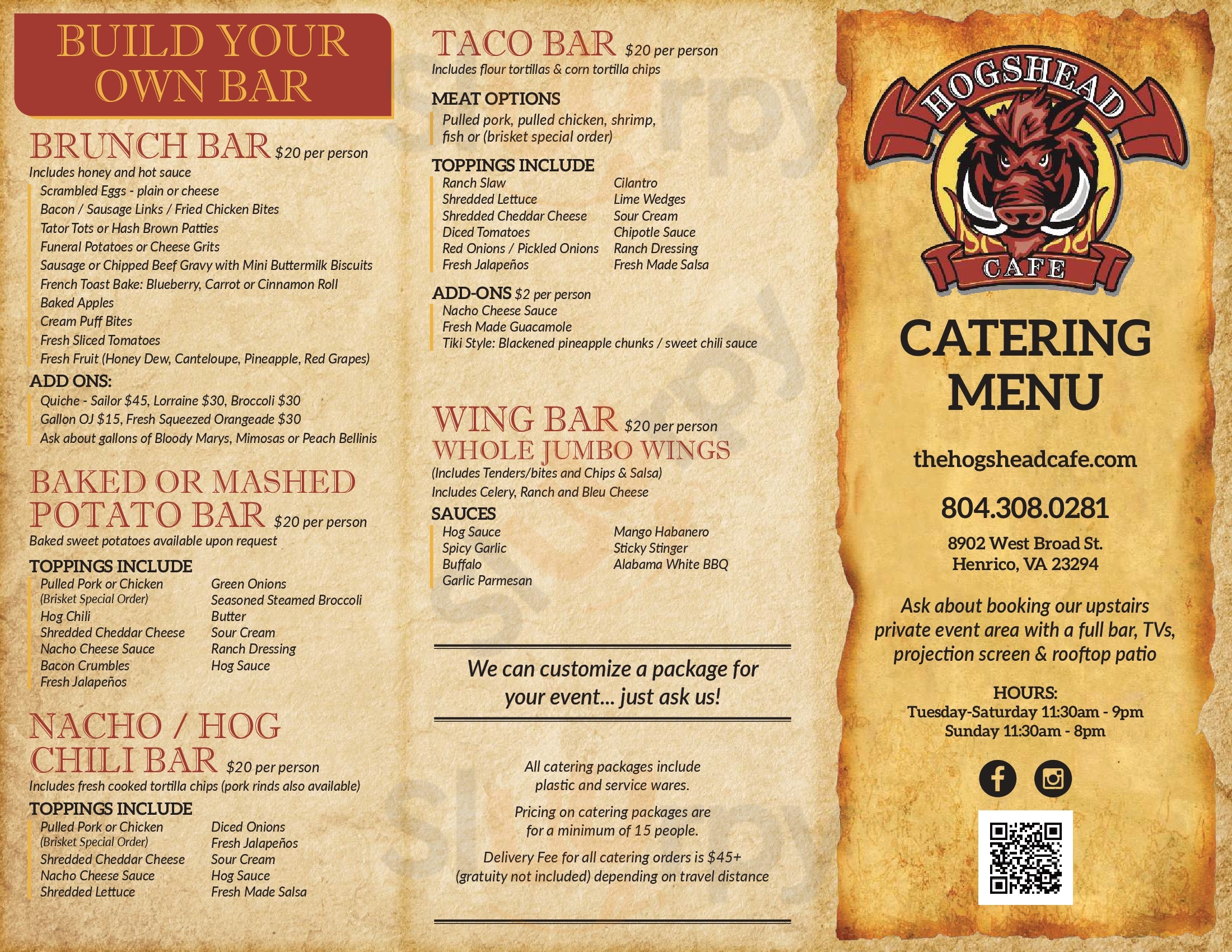 Main Menu - Hogshead Cafe