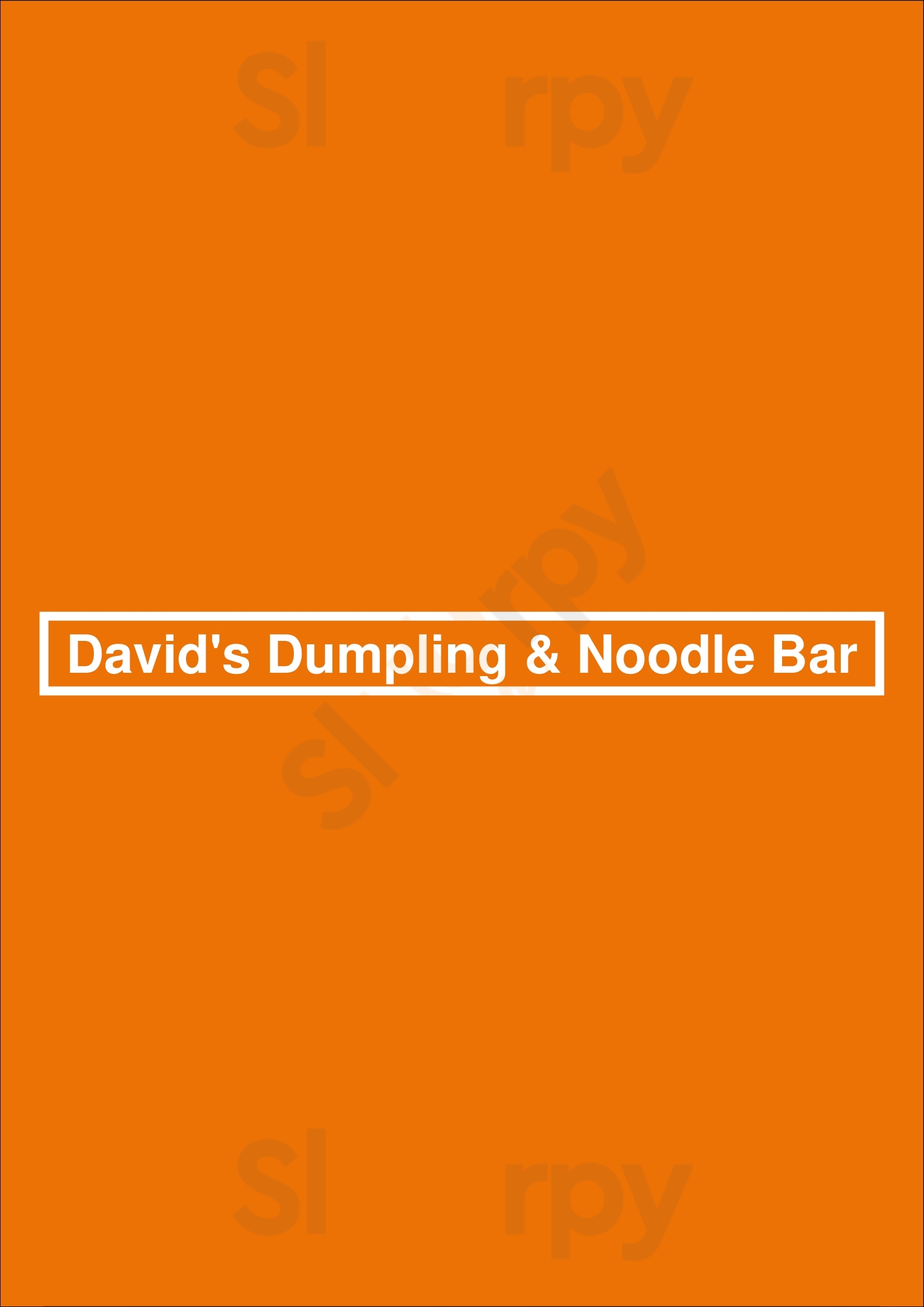 David's Dumpling & Noodle Bar Raleigh Menu - 1