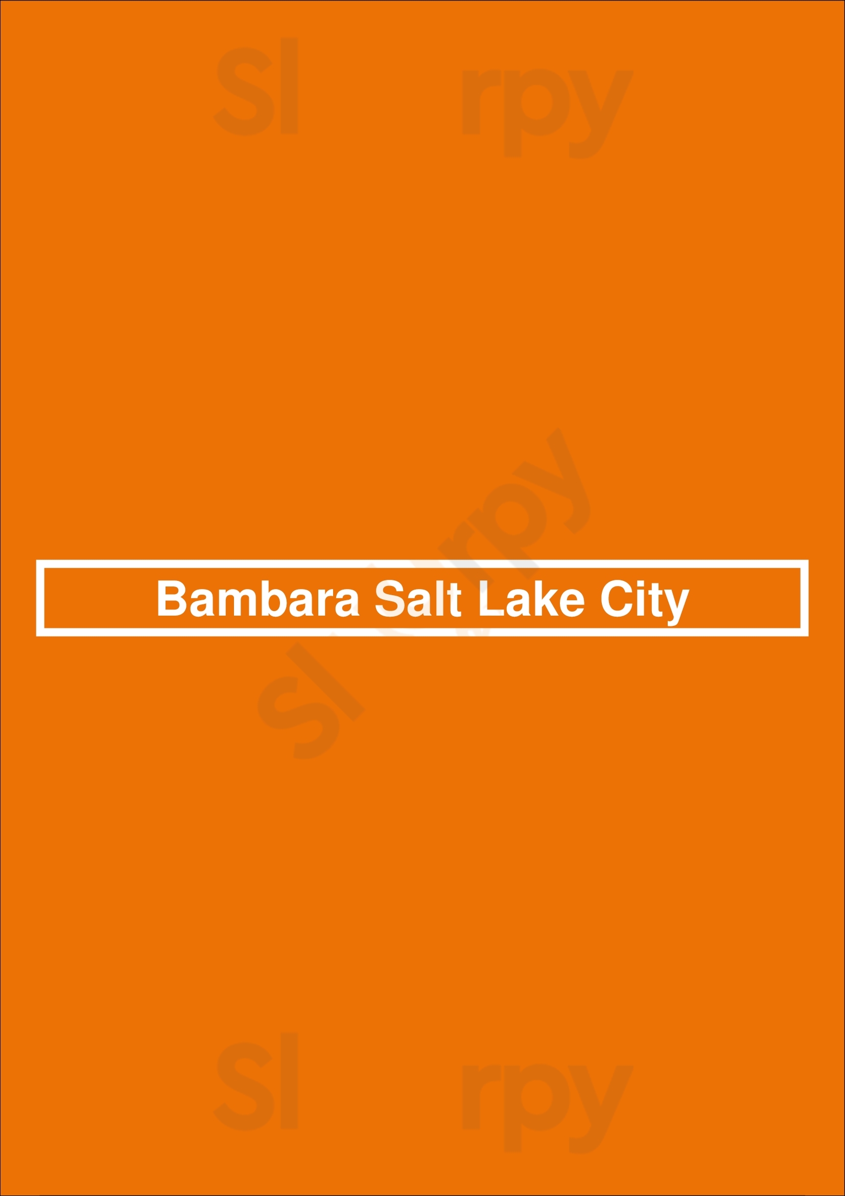 Bambara Salt Lake City Salt Lake City Menu - 1
