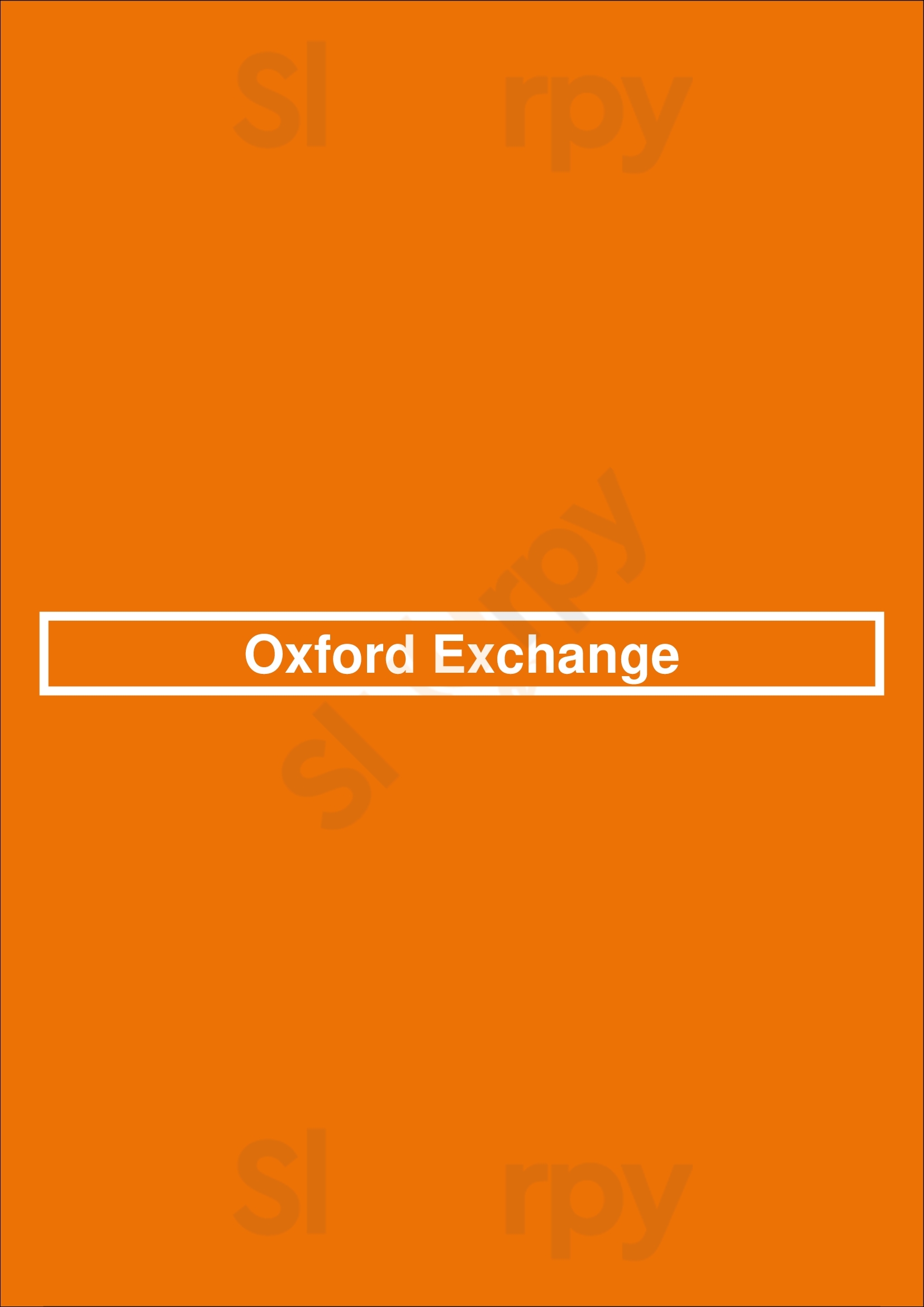 Oxford Exchange Tampa Menu - 1